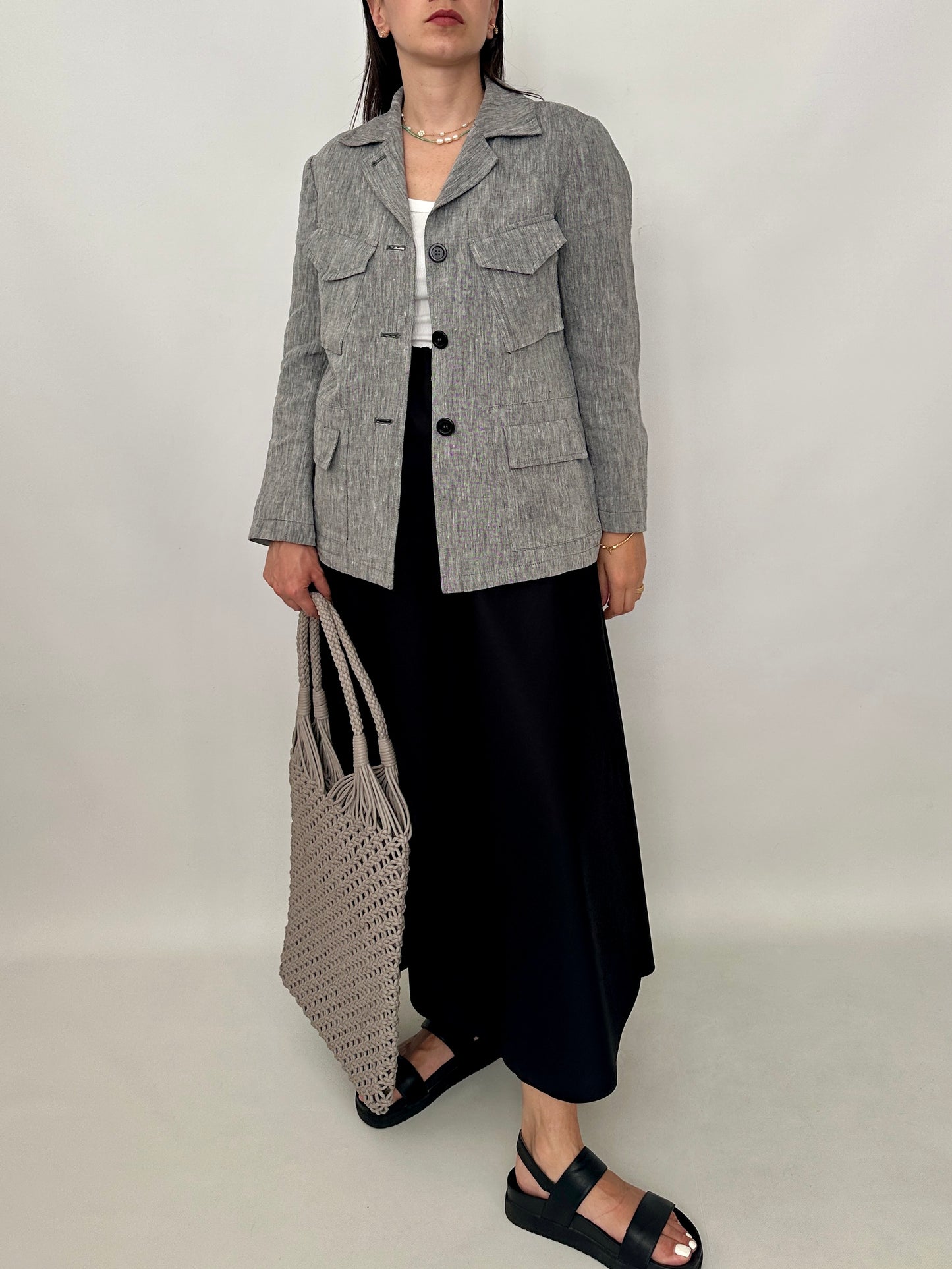 Max Mara pure linen utility jacket