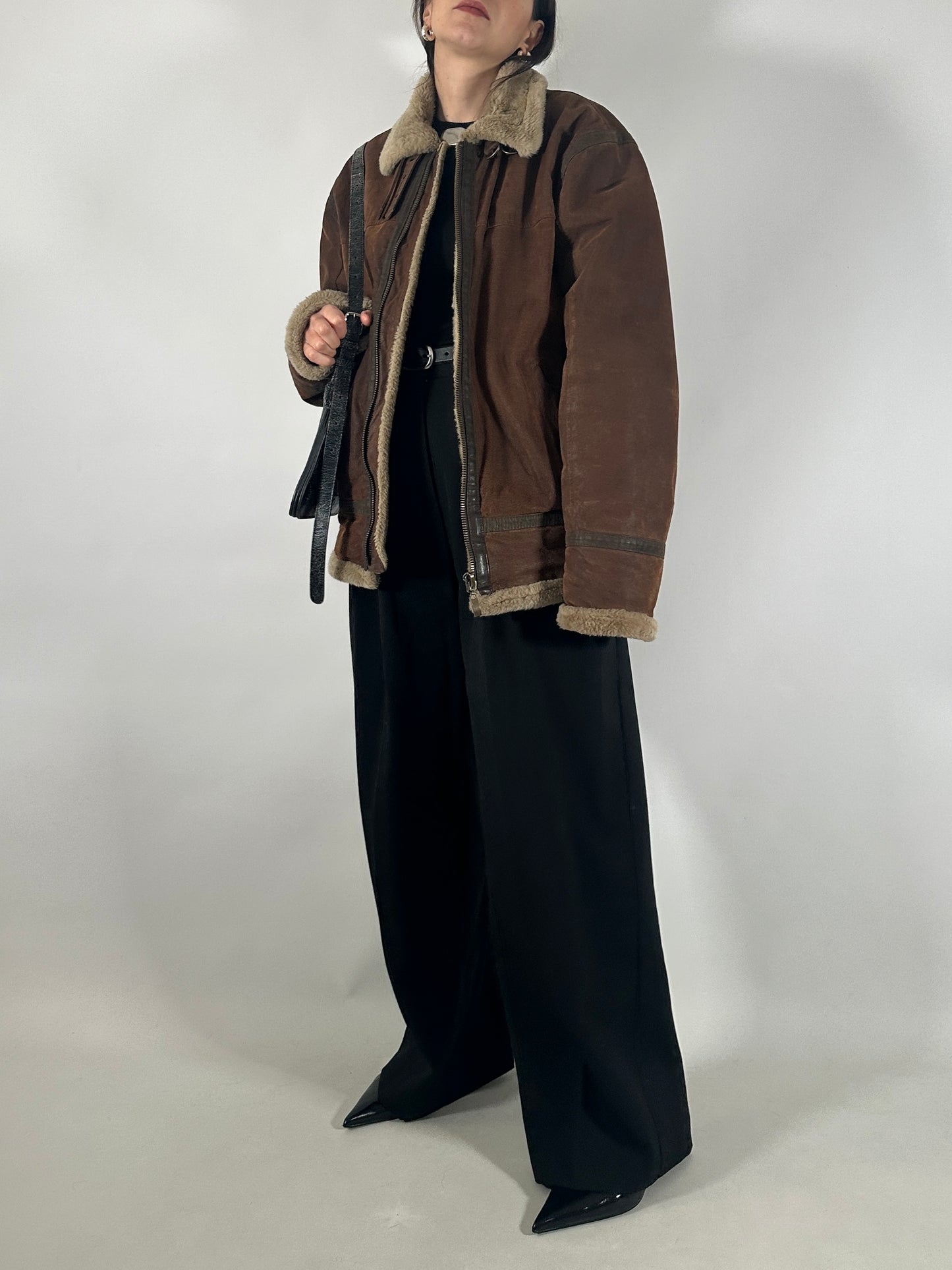 Aviator-Inspired Shearling Jacket
