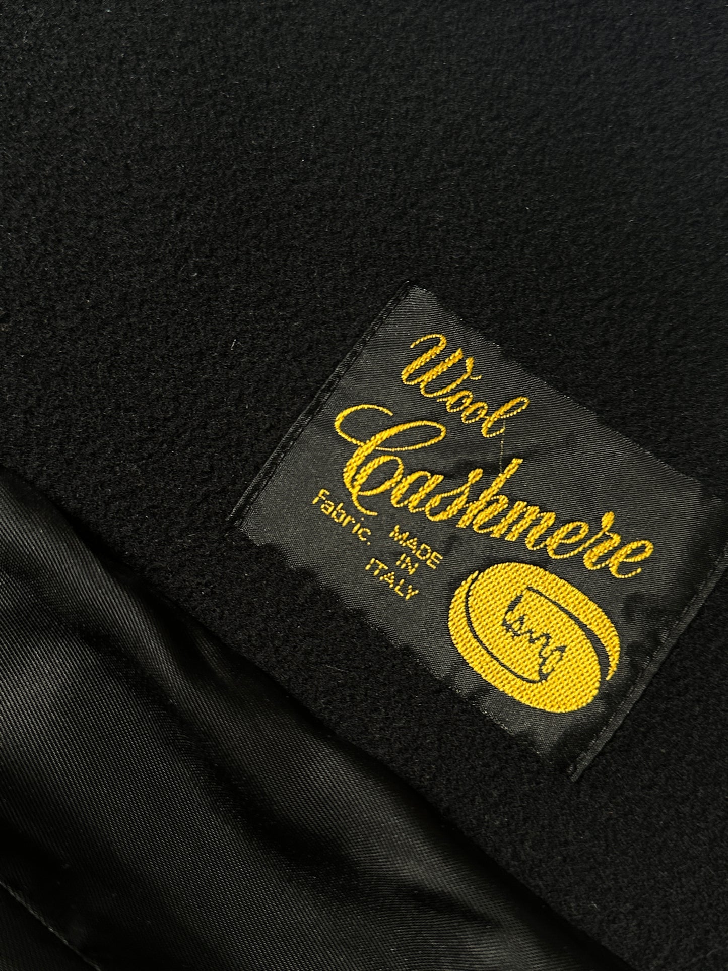 Vintage Black Cashmere Blend Peacoat