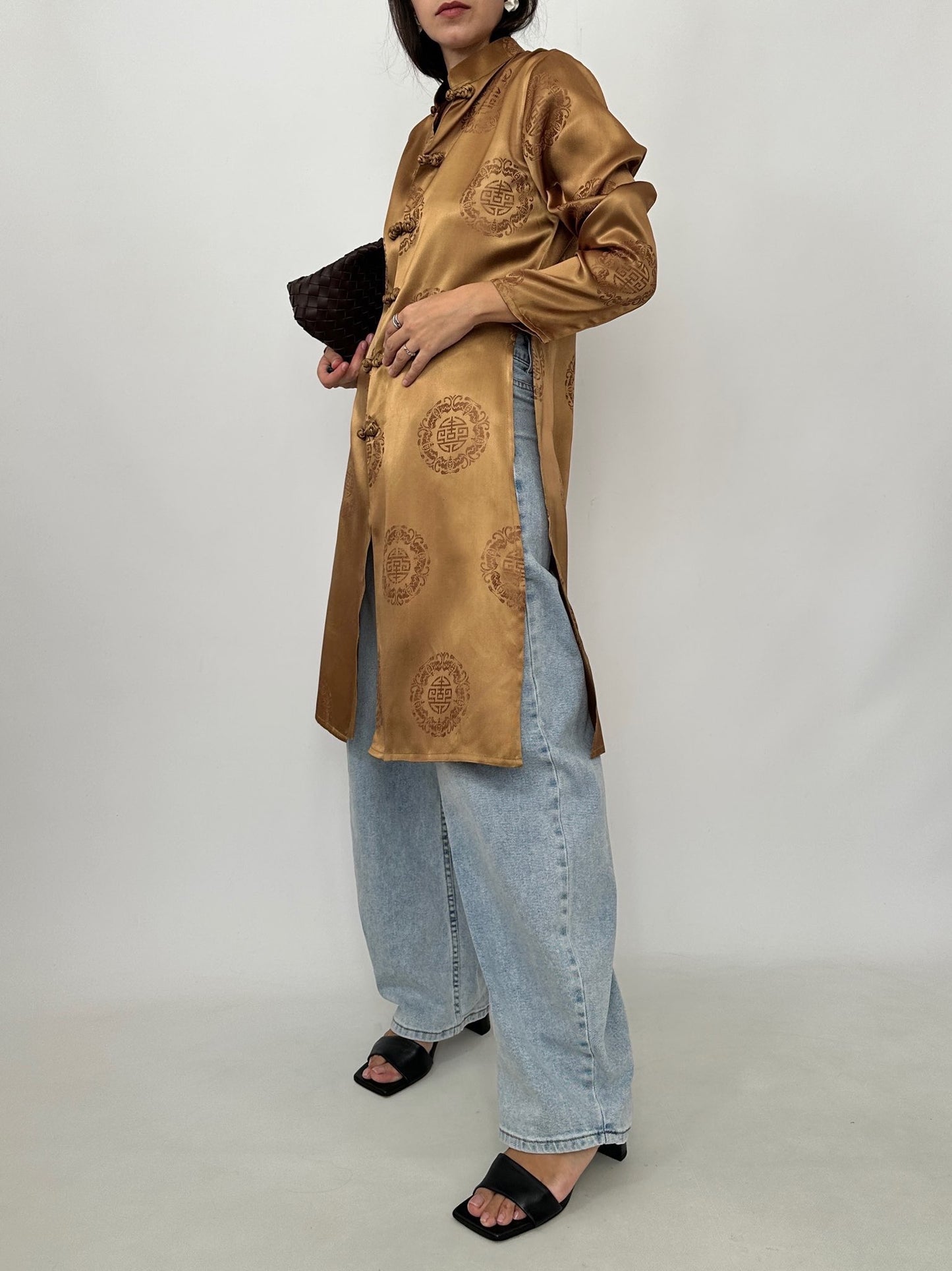 Silk Jacquard Mandarin Tunic