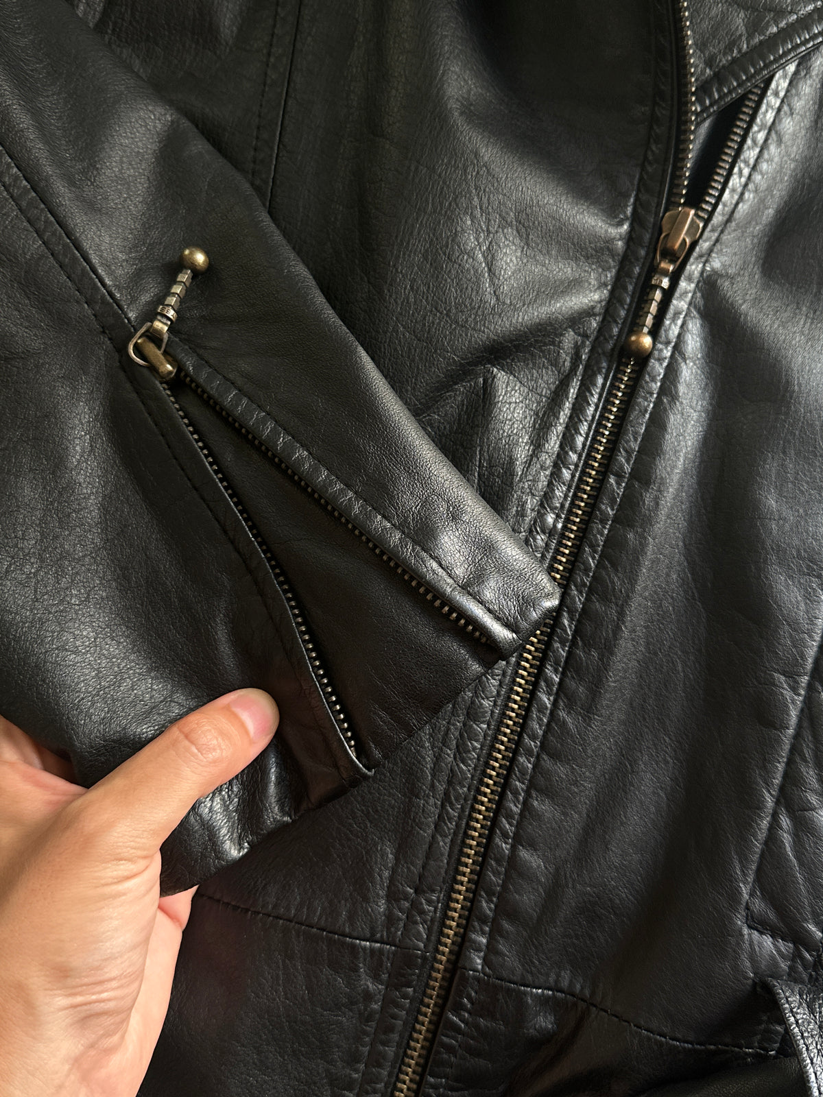 80s Belted Leather Jacket