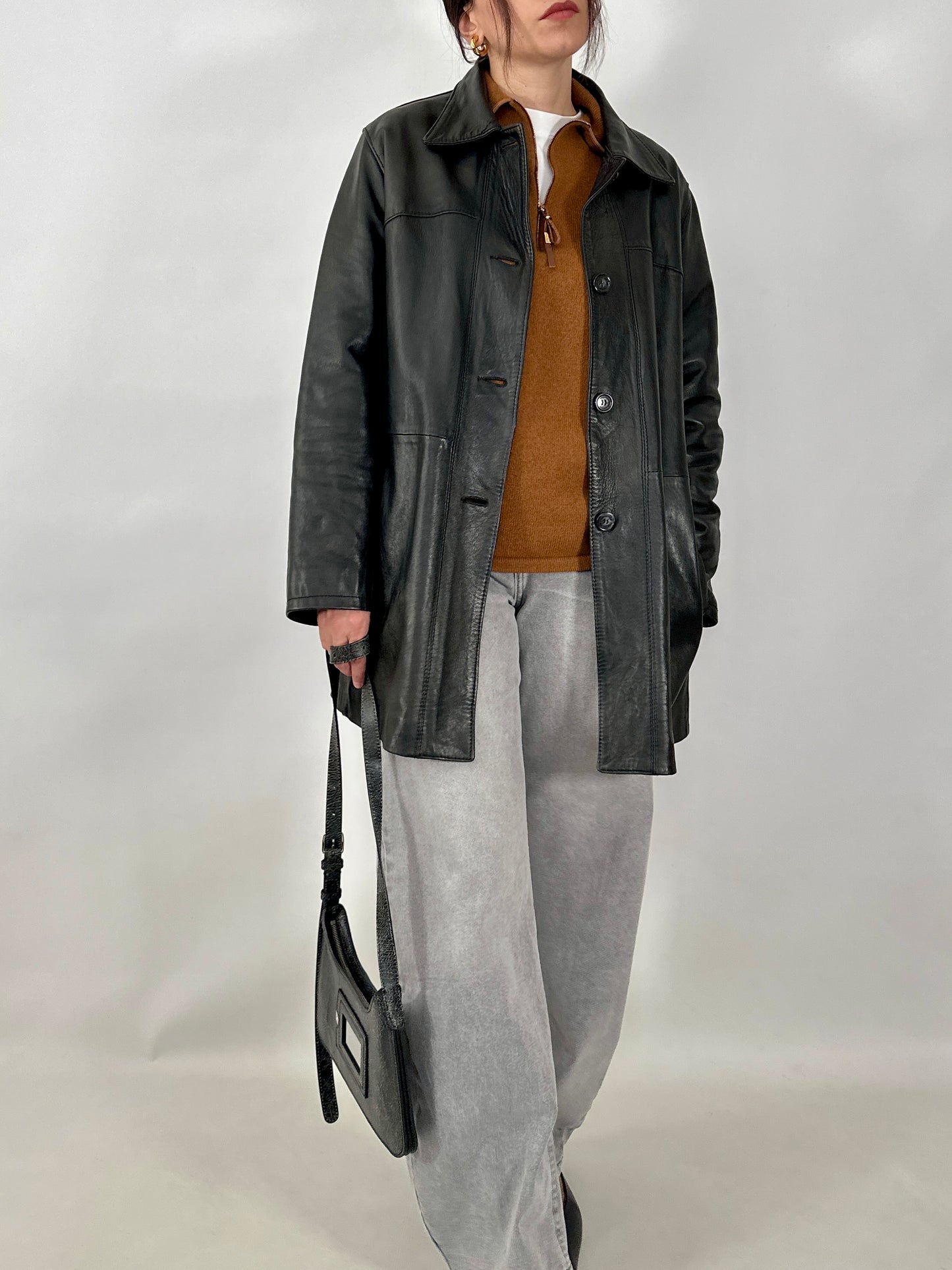 Classic real leather jacket