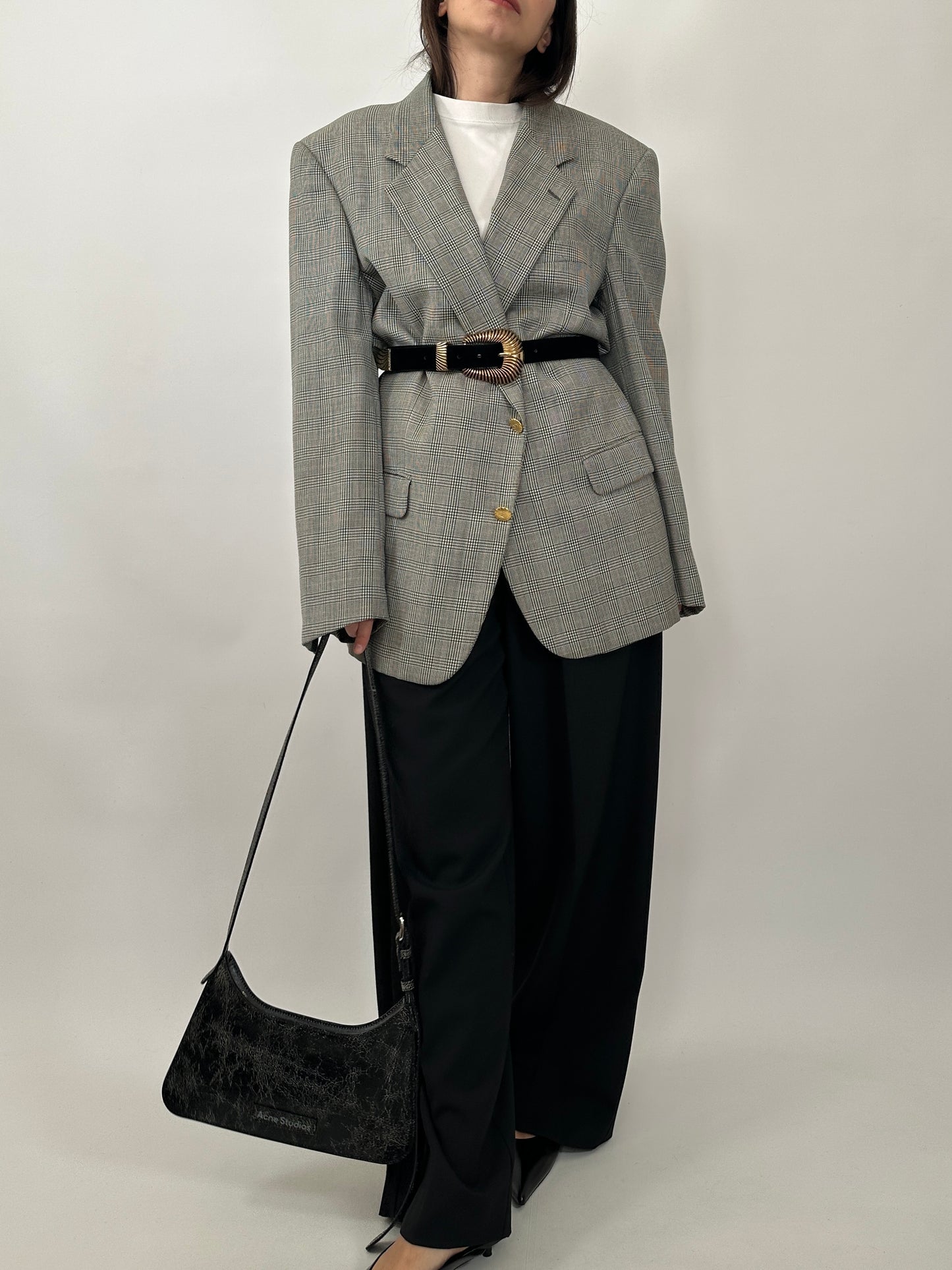 Vintage Valentino Check Wool Blazer