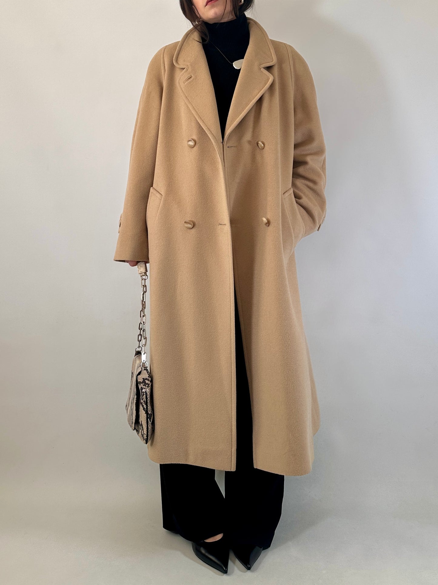 Vintage wool and cashmere long coat