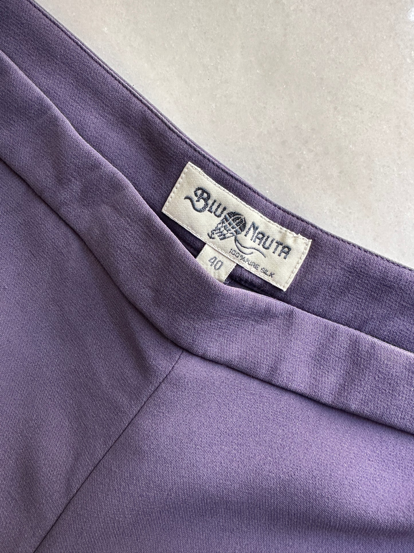 Wide leg pure silk trousers