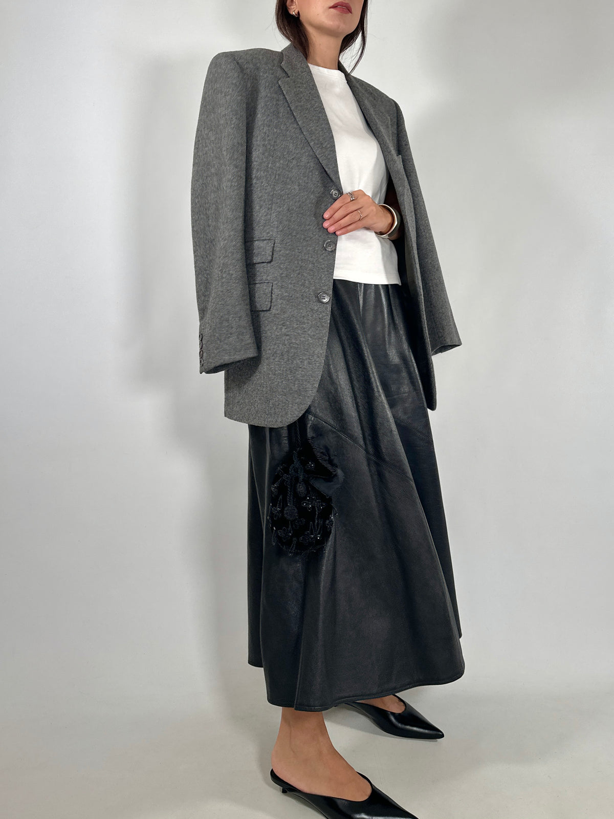 Oversized Grey Virgin Wool Blazer