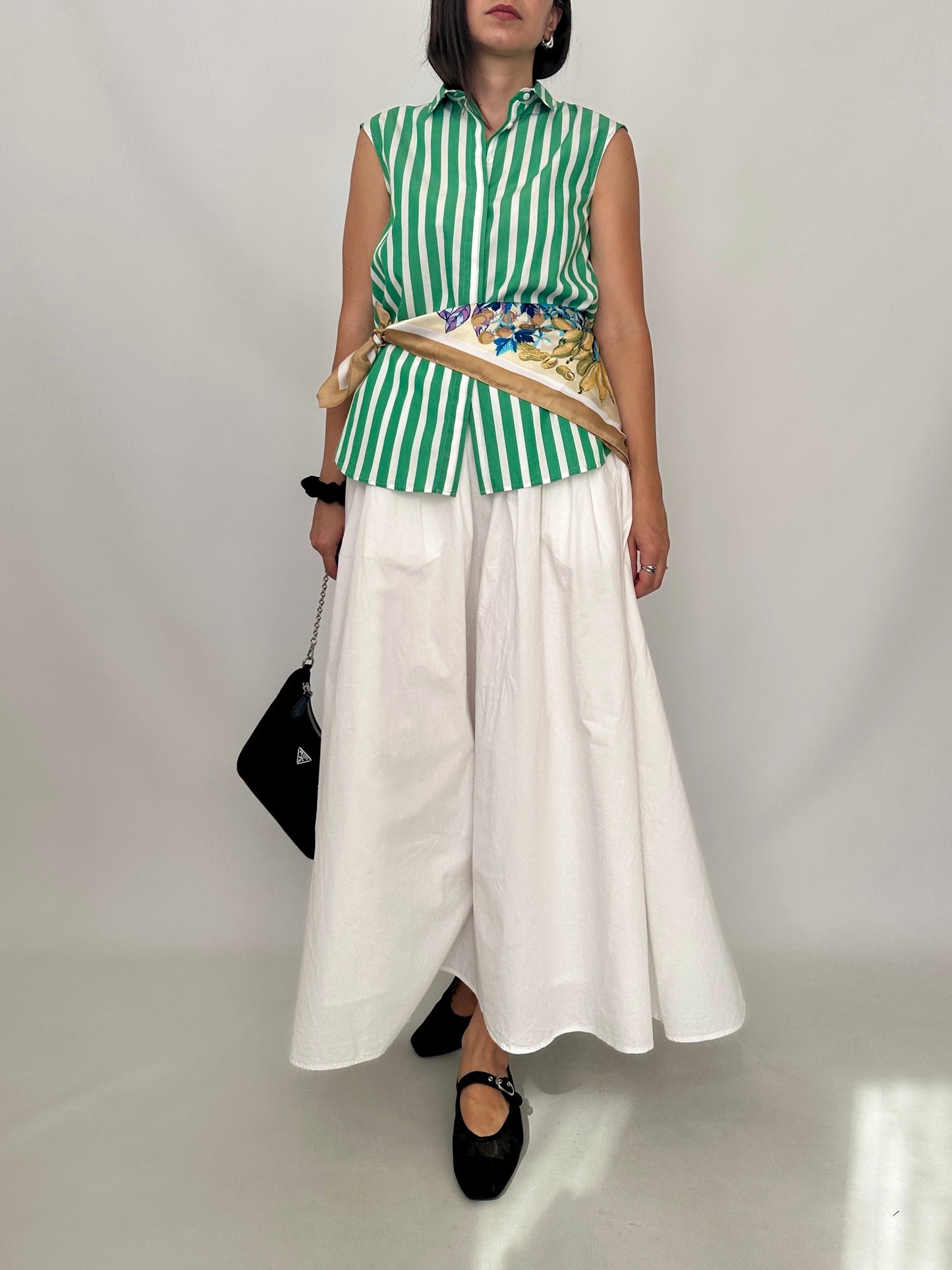 Green Striped Cotton Shirt