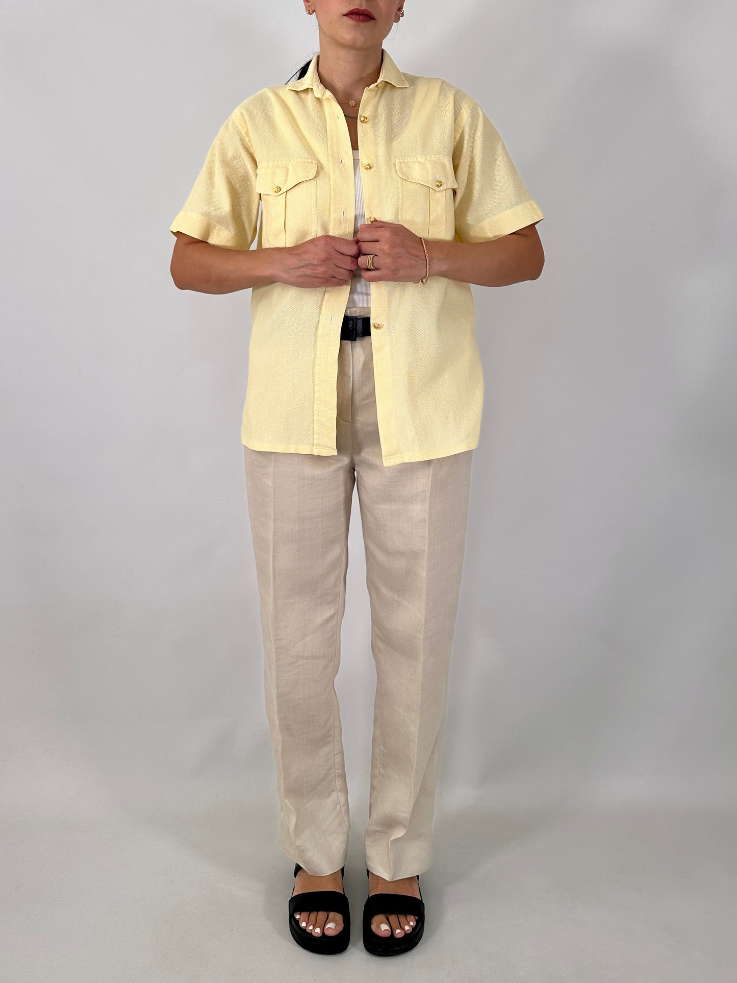 Max&co tailored linen-blend pants