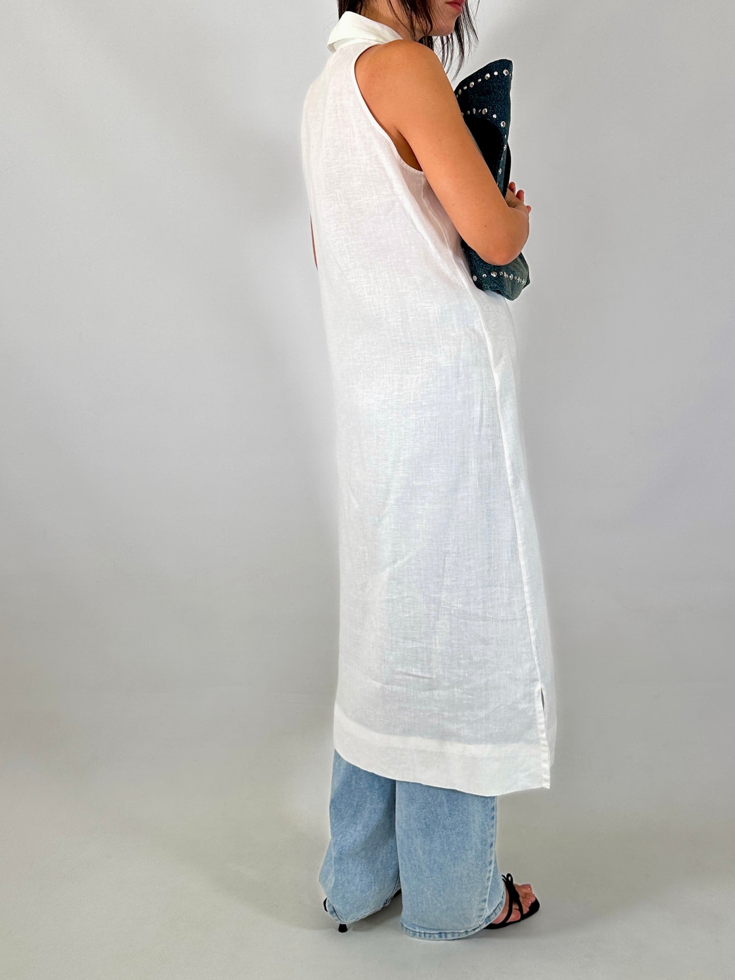 Pure linen chemisier dress