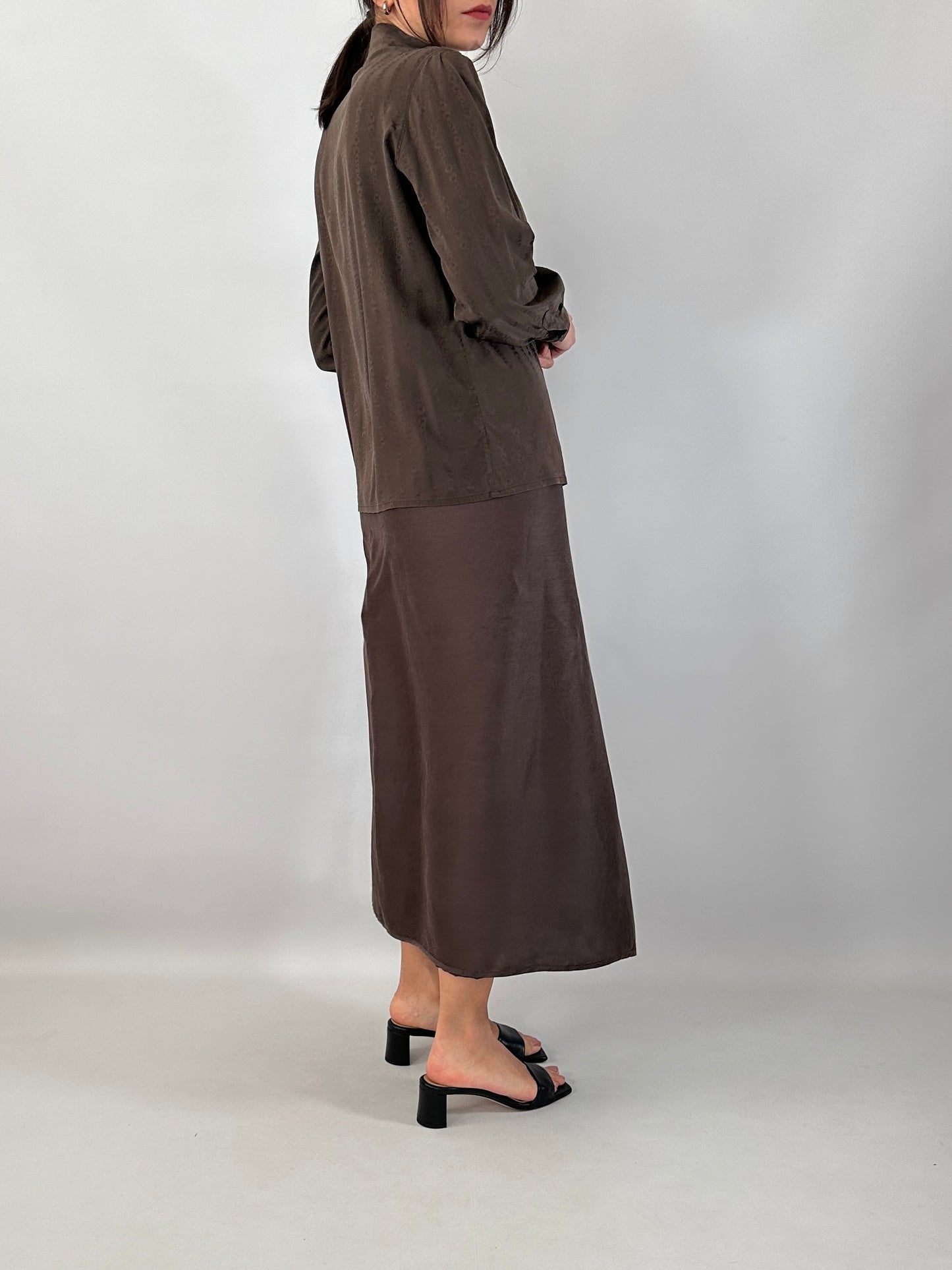 Max Mara wrap chocolate skirt