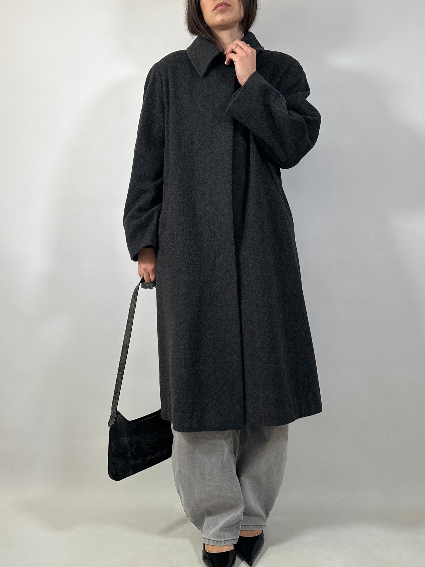 Classic Vintage Grey Wool Coat