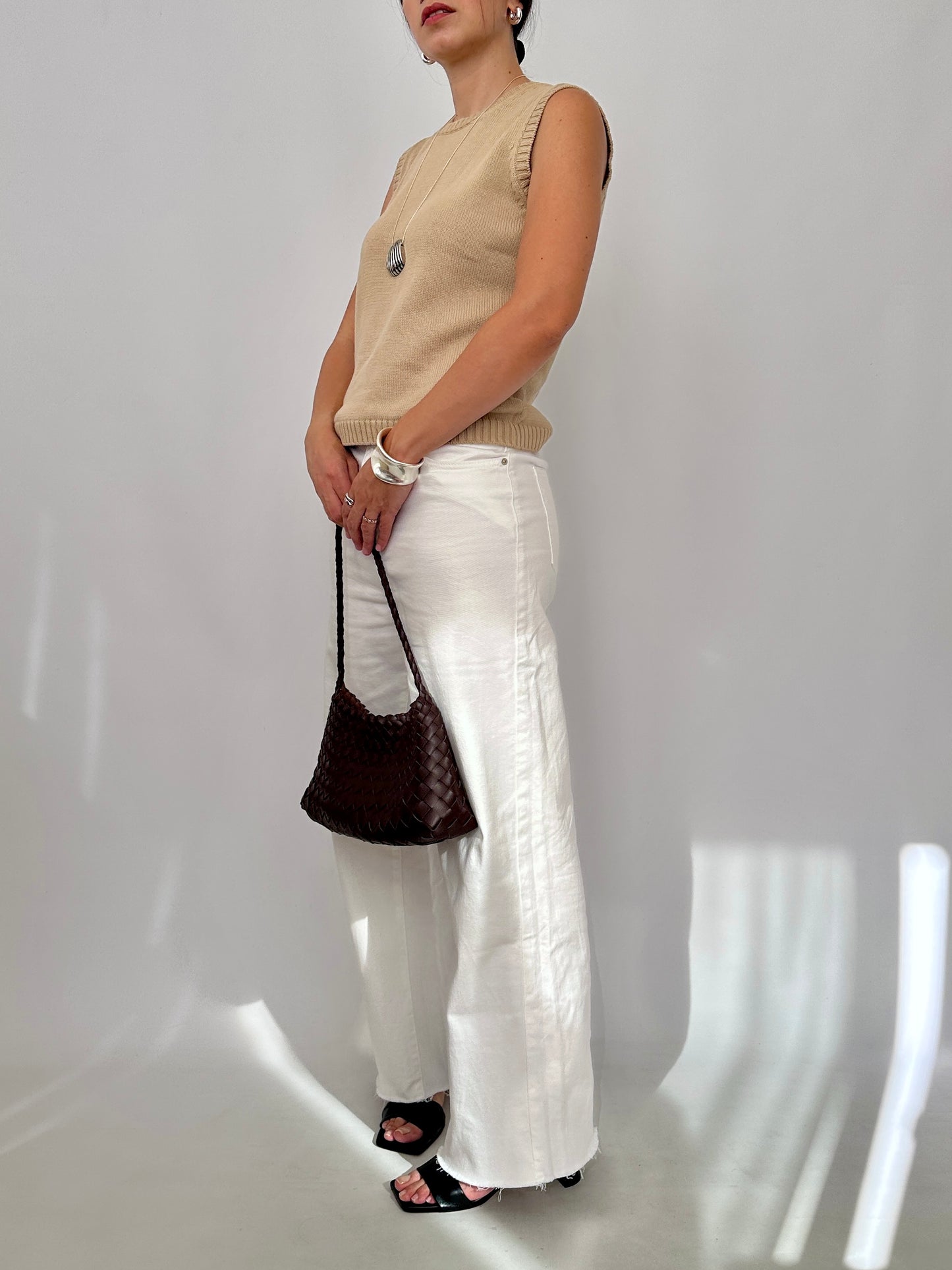 Pure Cotton Knit Sleveless Top