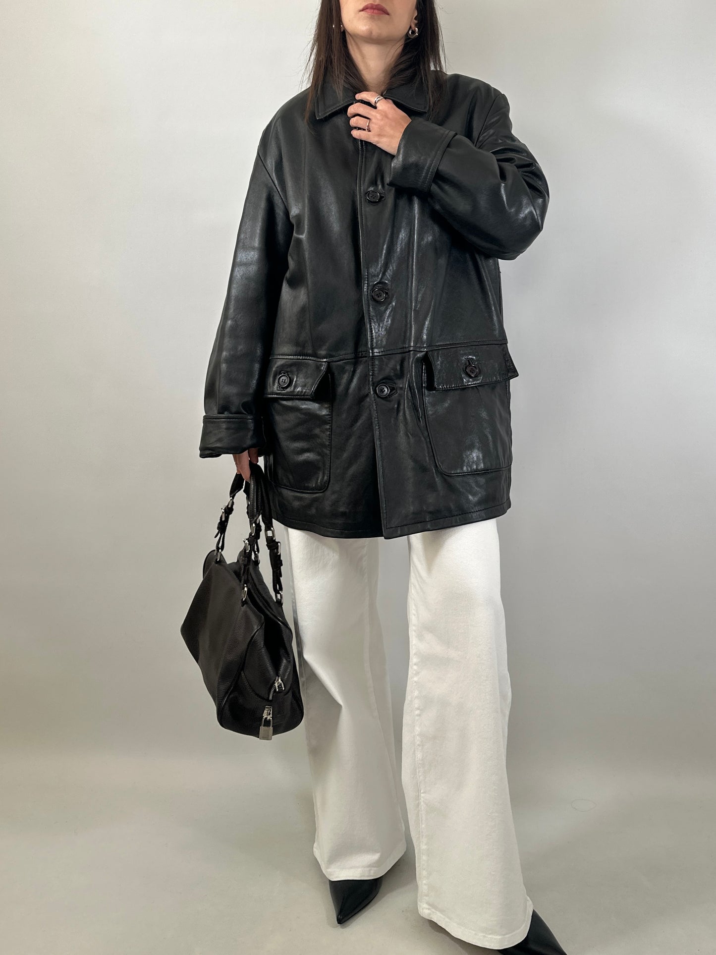 Soft Leather Utility Jacket
