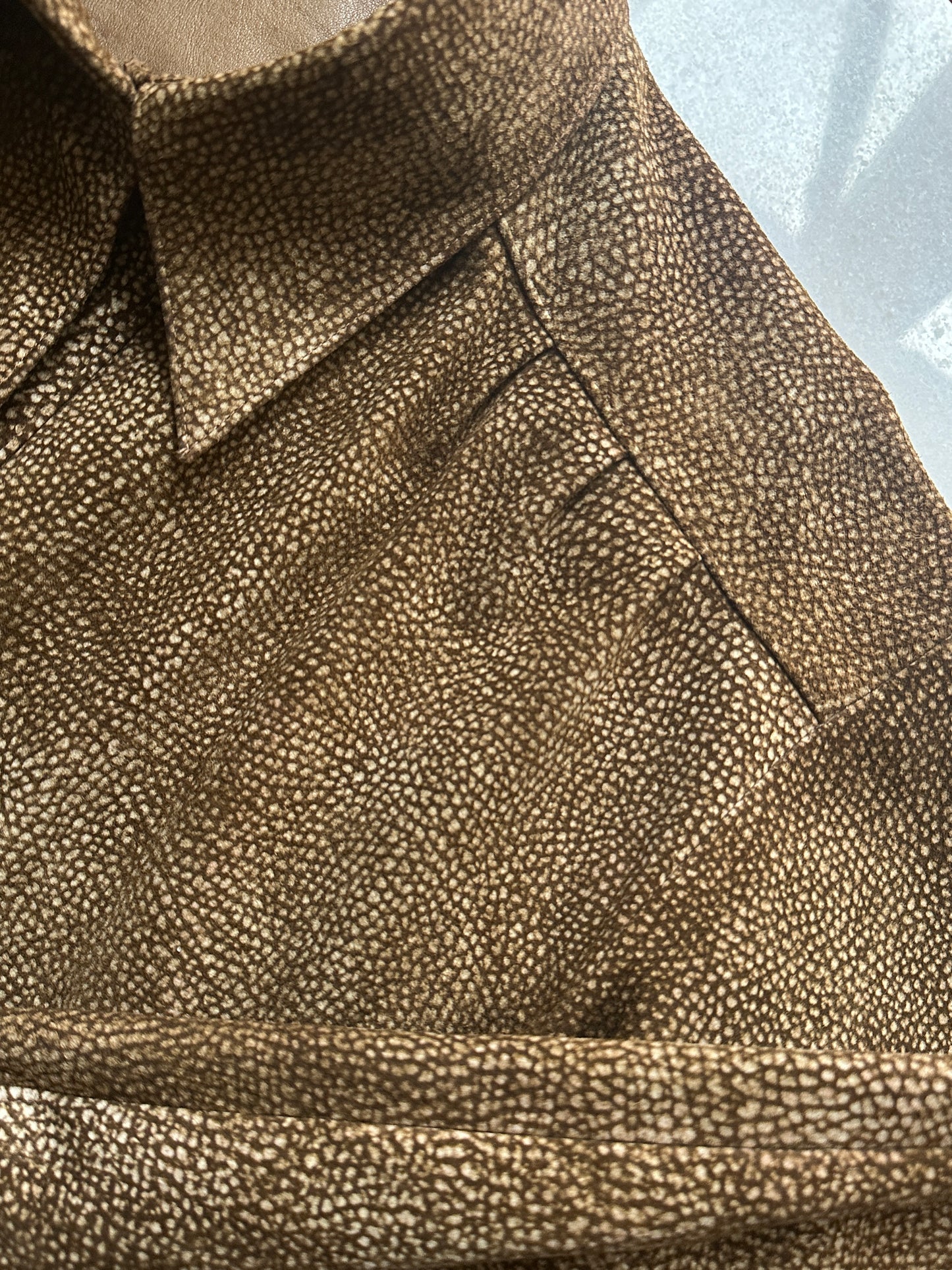 Shirt jacket in real suede