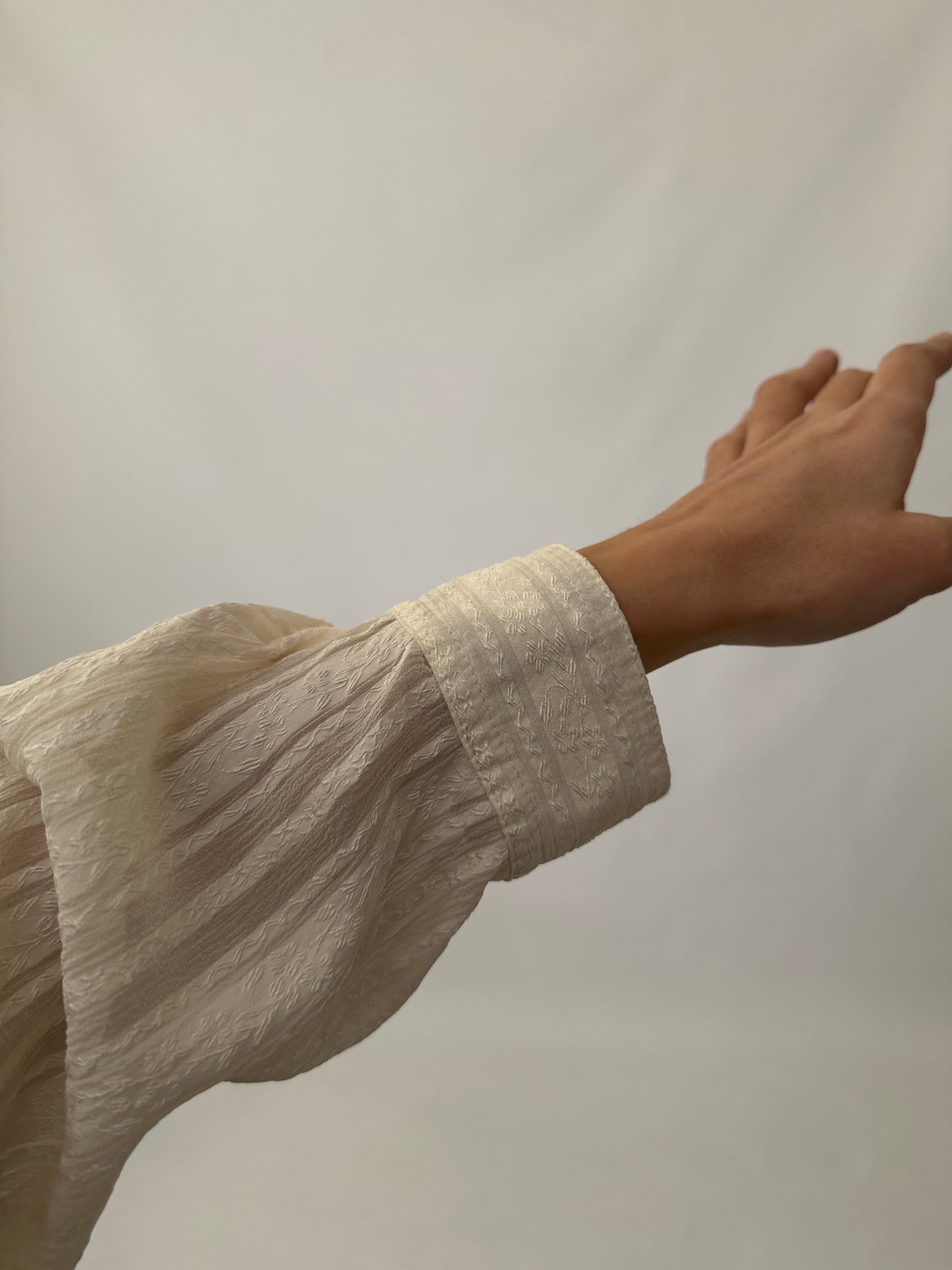 Embroidered vintage ivory shirt