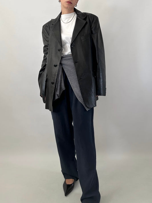 Genuine leather vintage blazer