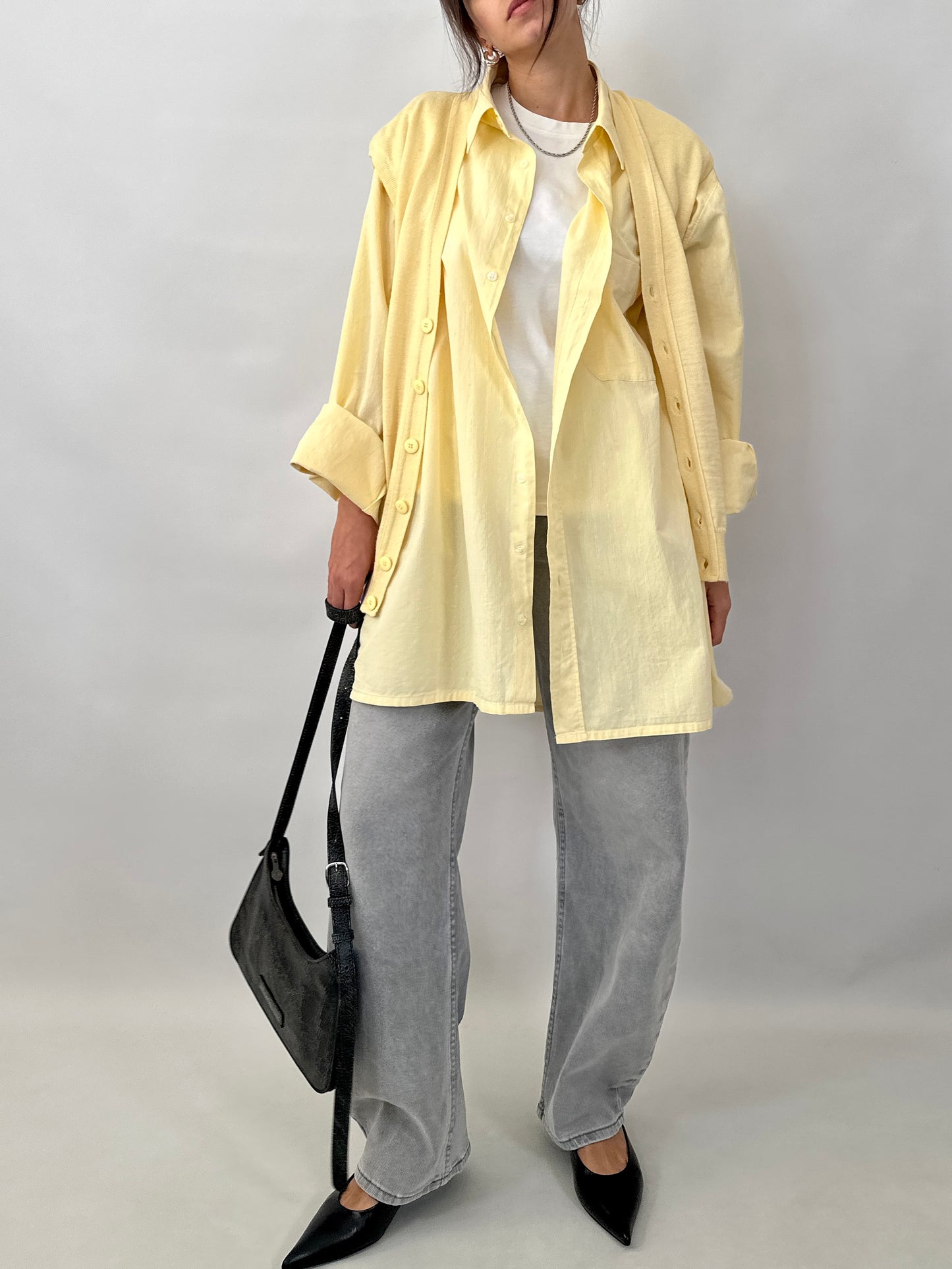 Men yellow classic shirt