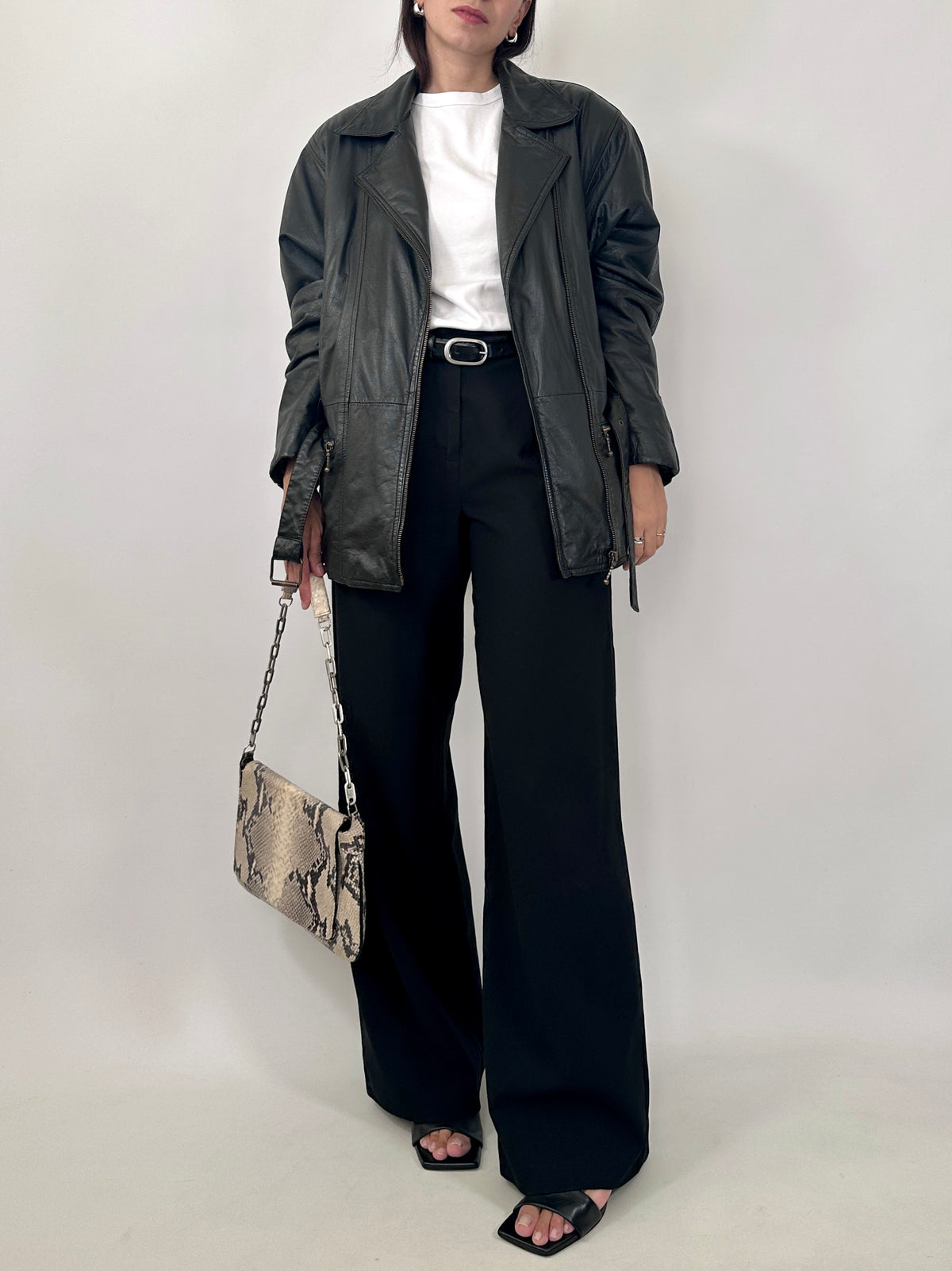 80s Belted Leather Jacket