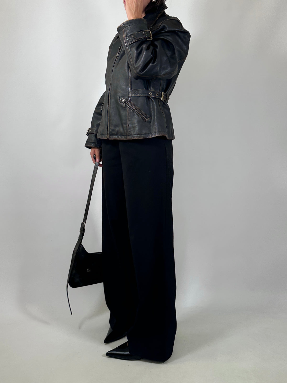 Vintage Distressed Leather Jacket