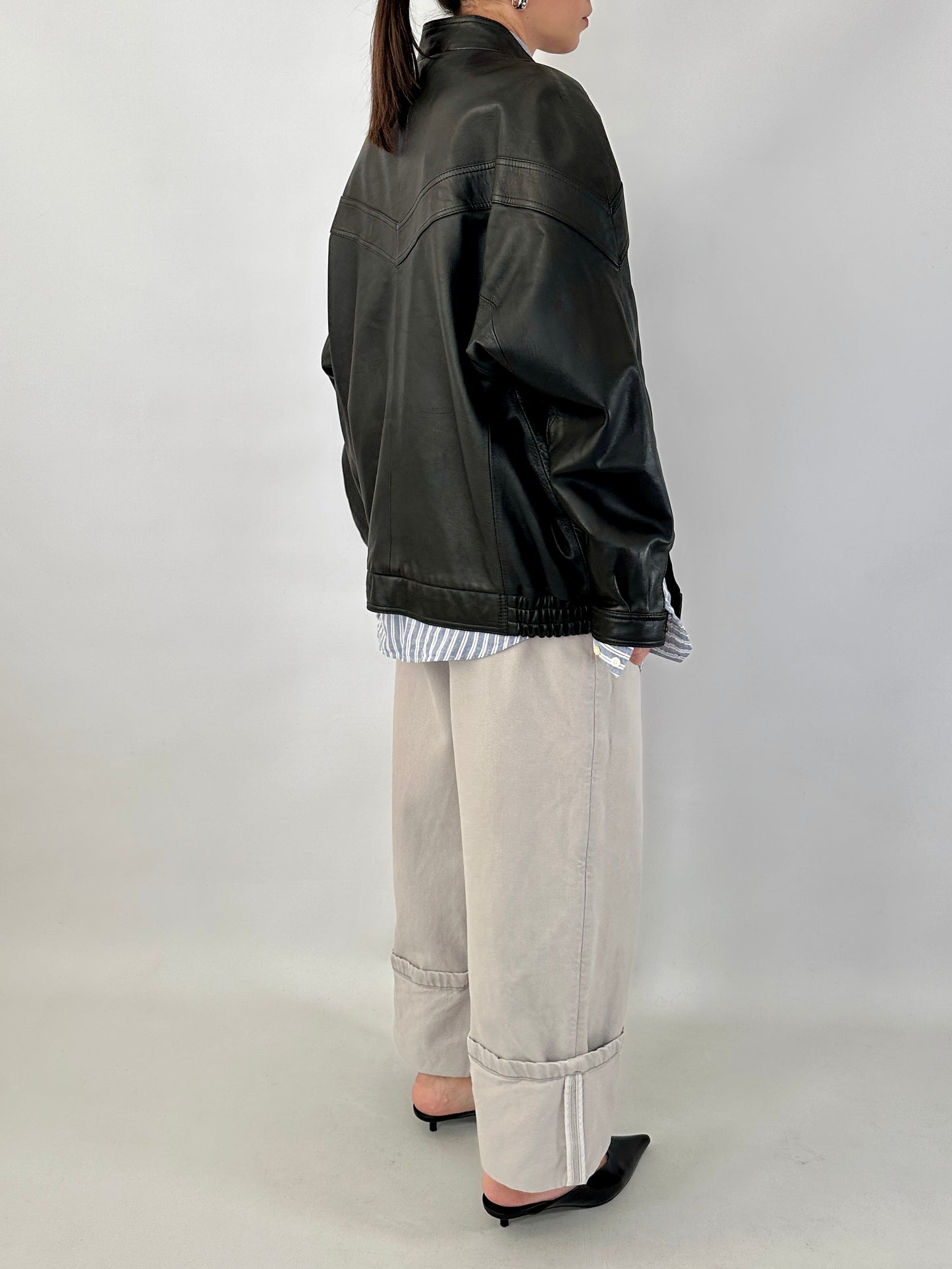 80s bomber jacket in real leather