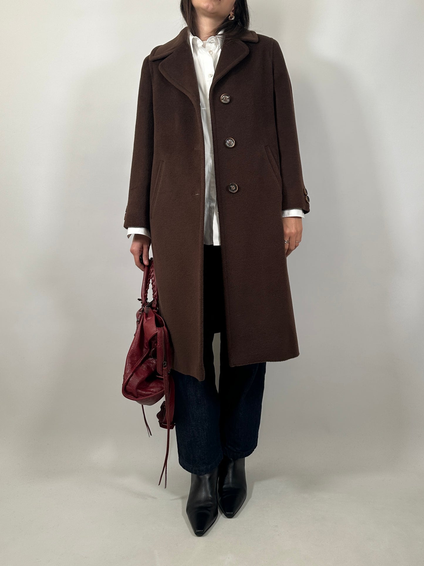 Vintage Pure Wool Brown Coat