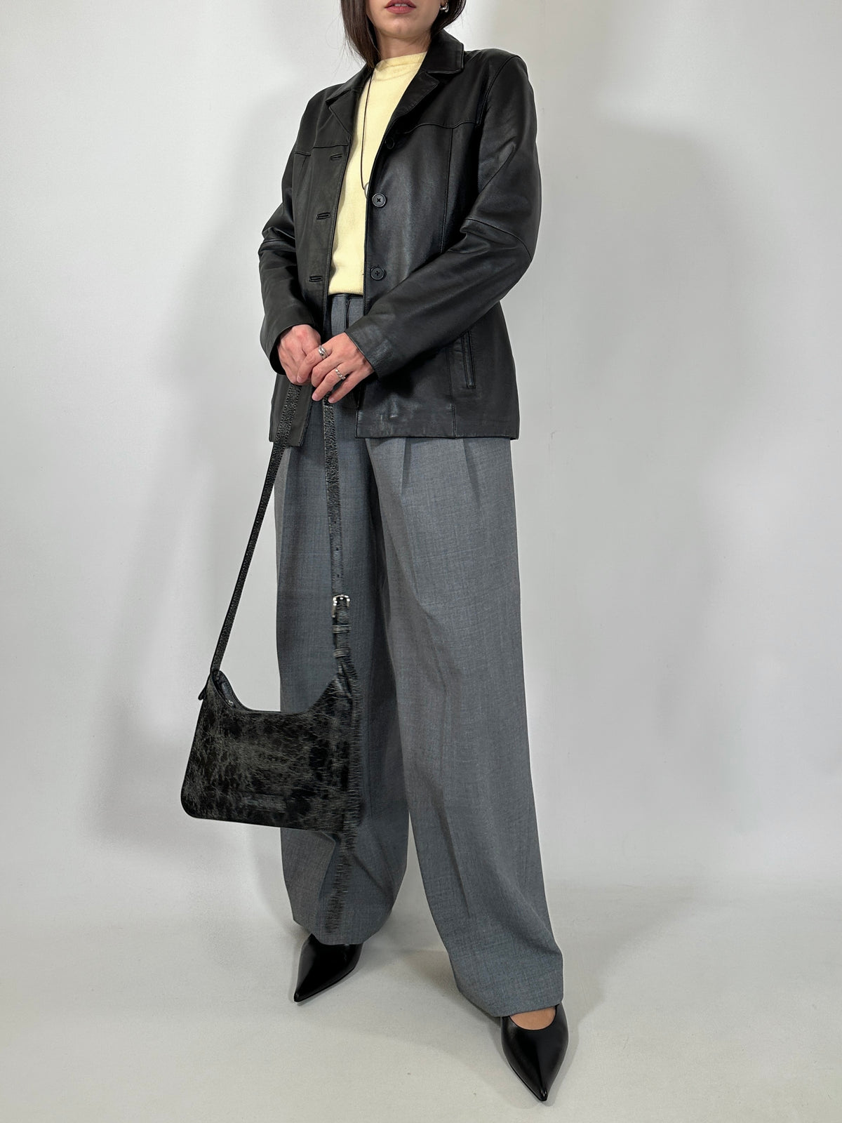 Black Lambskin Fitted Jacket