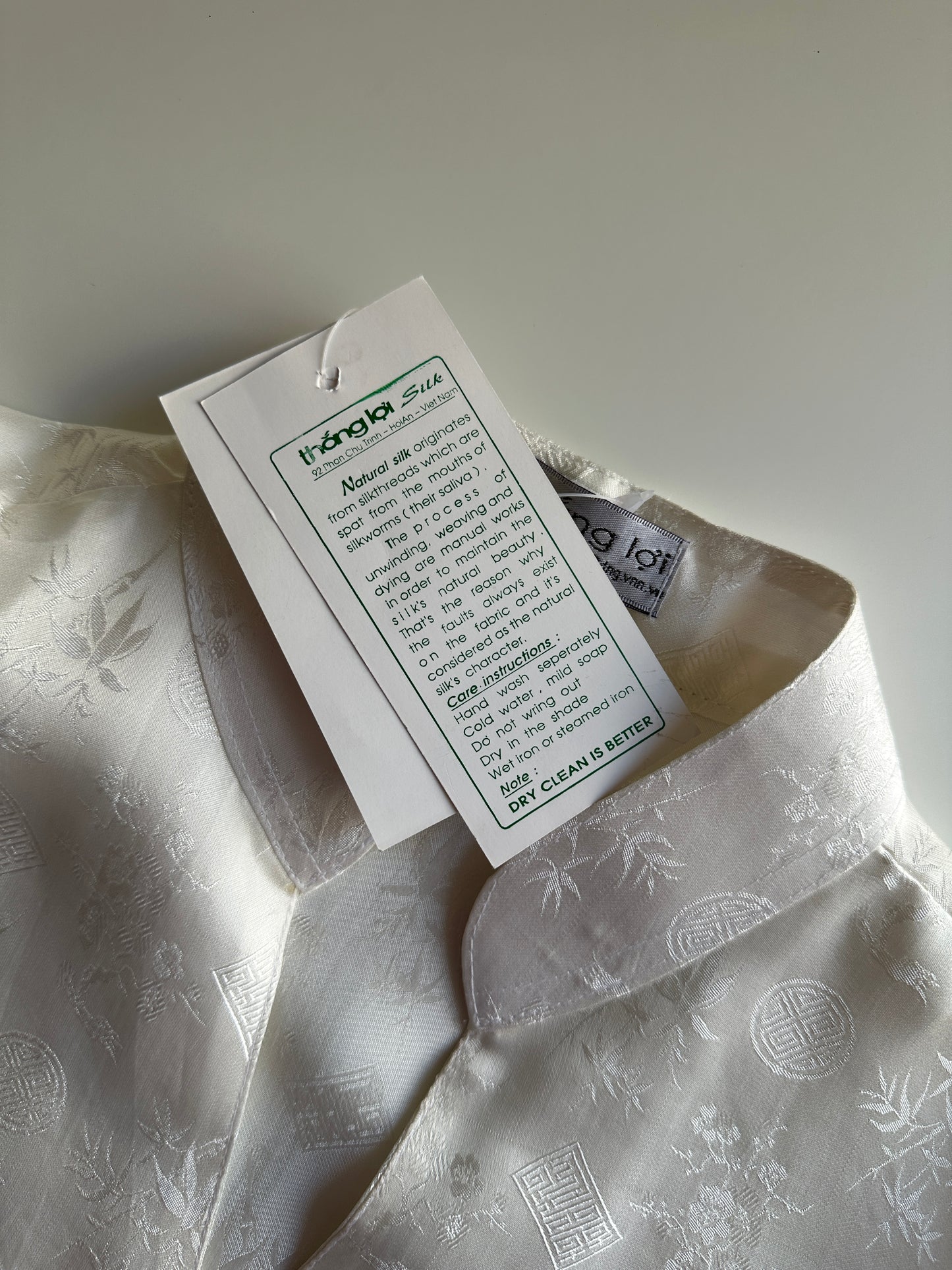 White Silk Oriental Dress - New with Tag