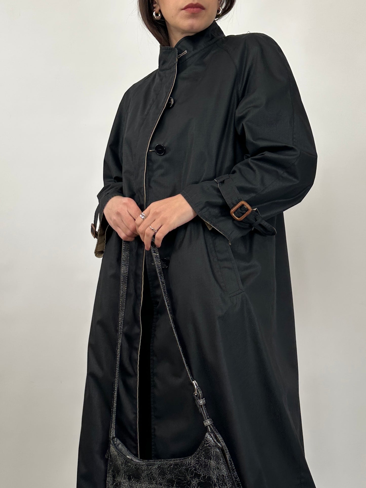 Vintage Reversible Lightweight Coat - Beige/Black