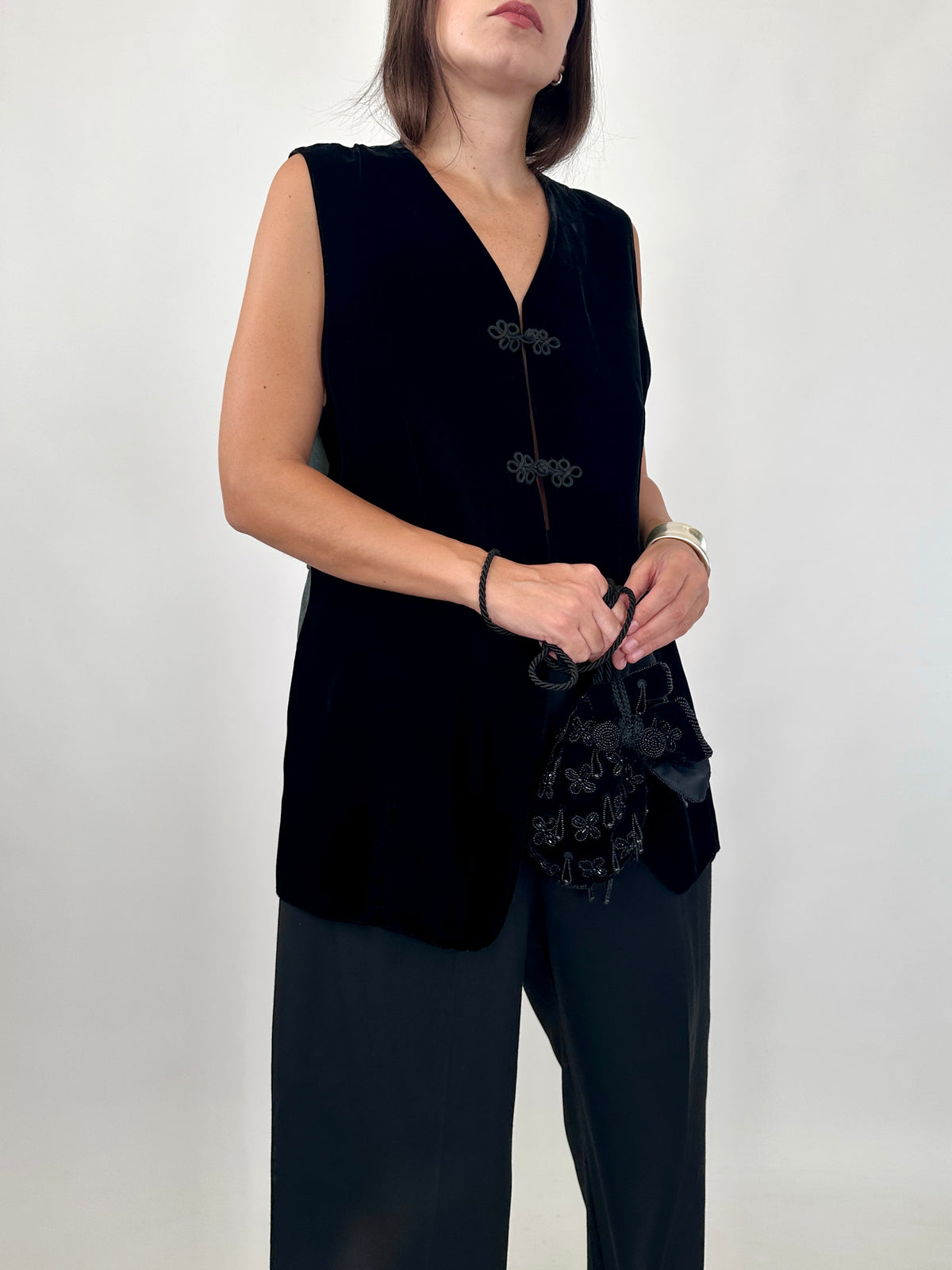 Velvet Vest with Frog Closures