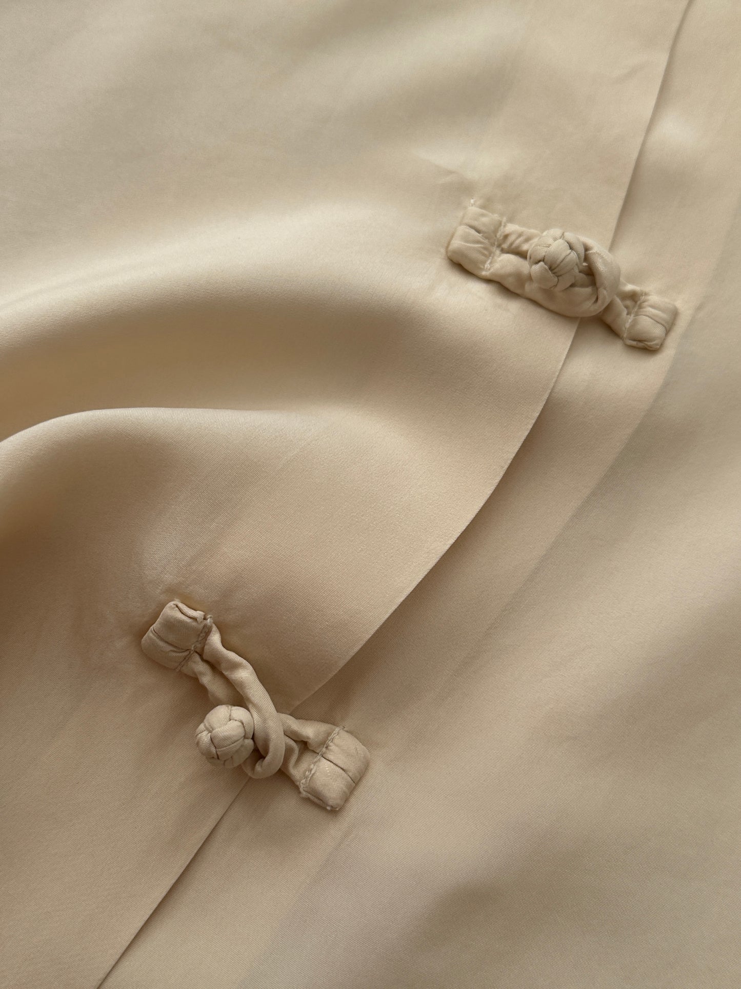 Pure silk mandarin collar shirt