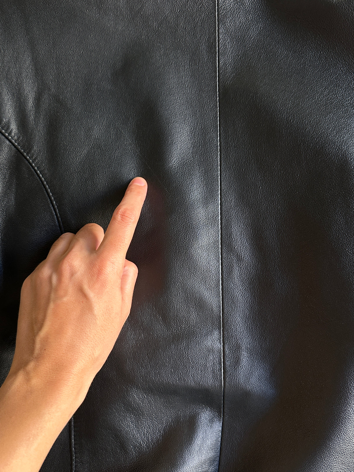 Black Leather Fitted Blazer