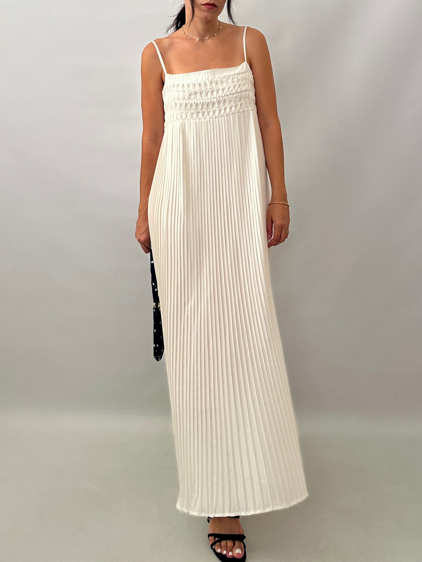 Vintage Gianfranco Ferré pleated white dress