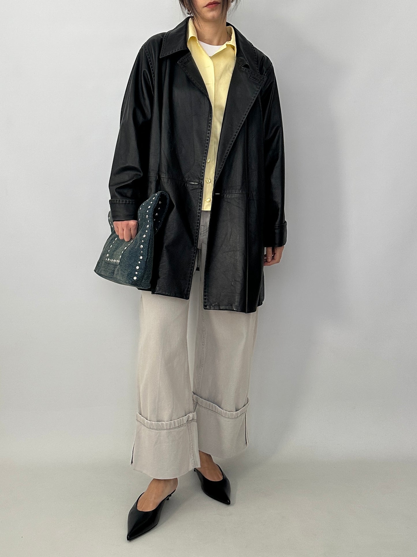 Caban in soft genuine leather