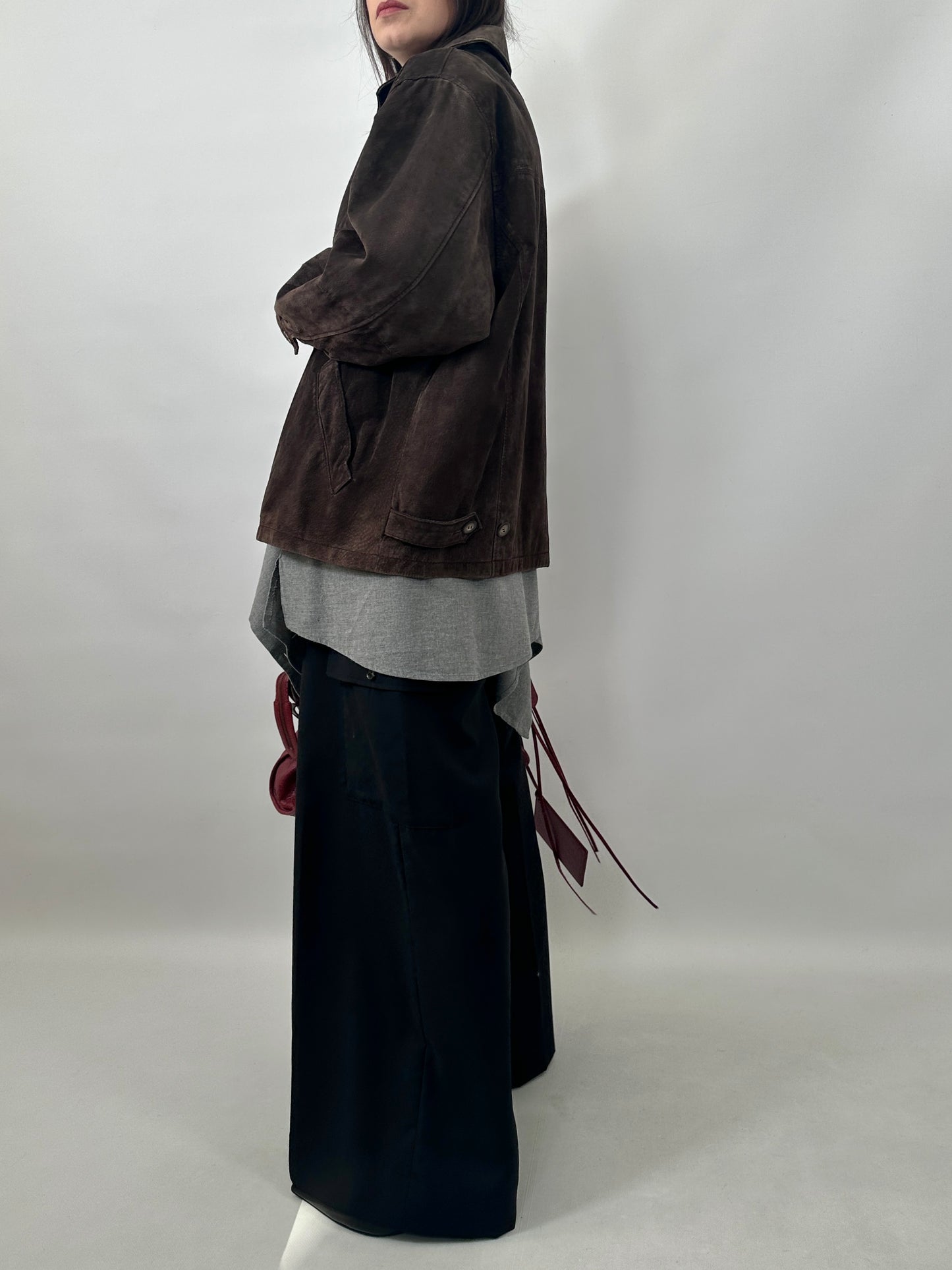 Vintage Zipped Suede Leather Jacket