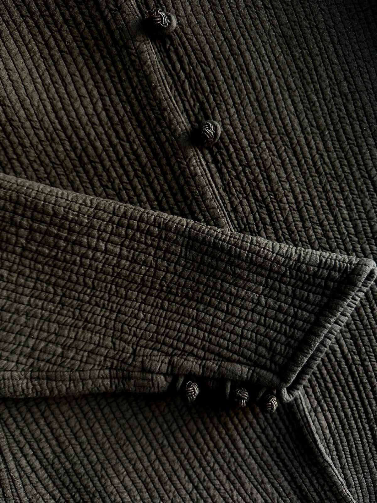 Textured Cotton Mandarin Jacket