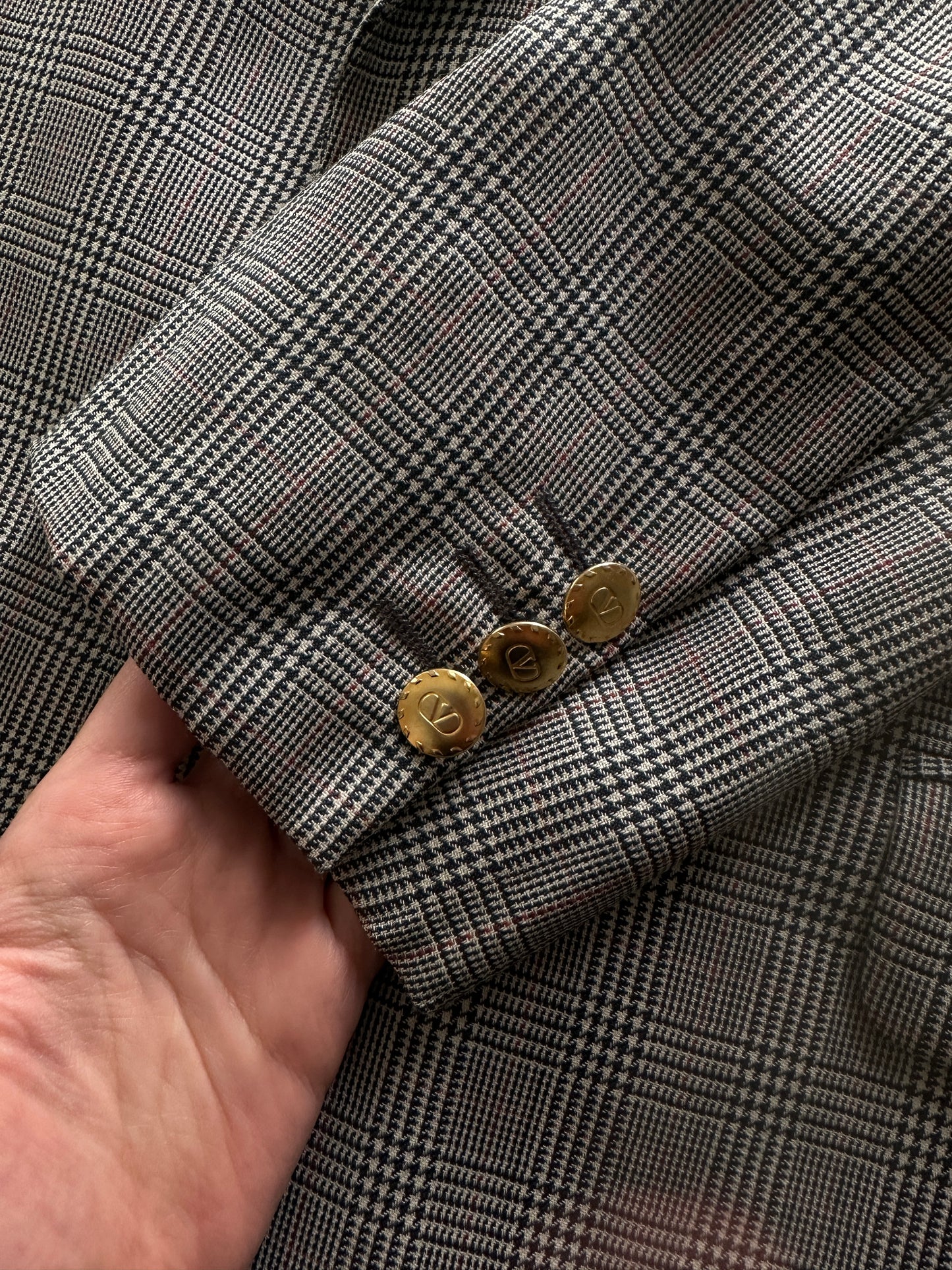 Vintage Valentino Check Wool Blazer