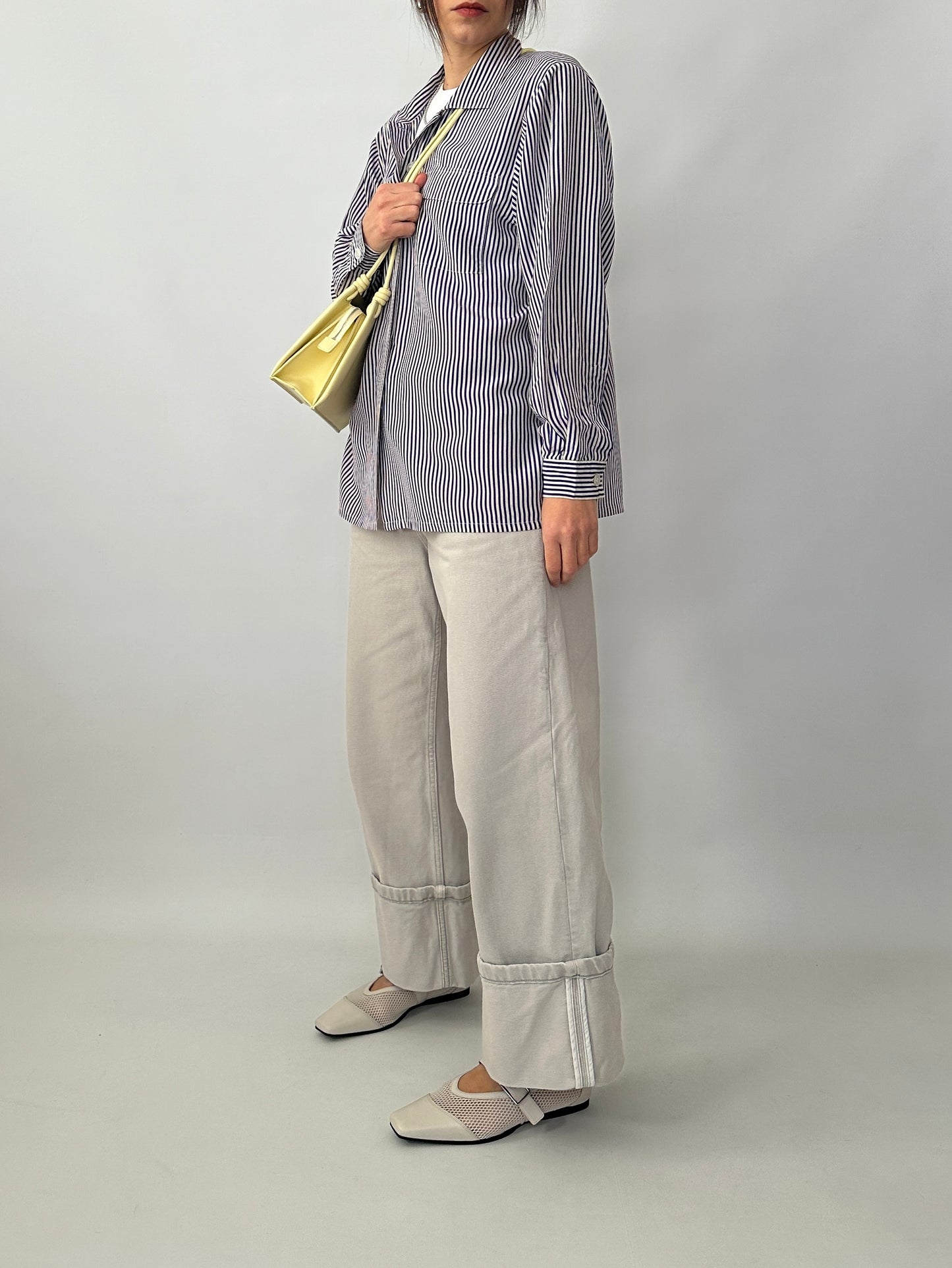 Pure silk striped shirt