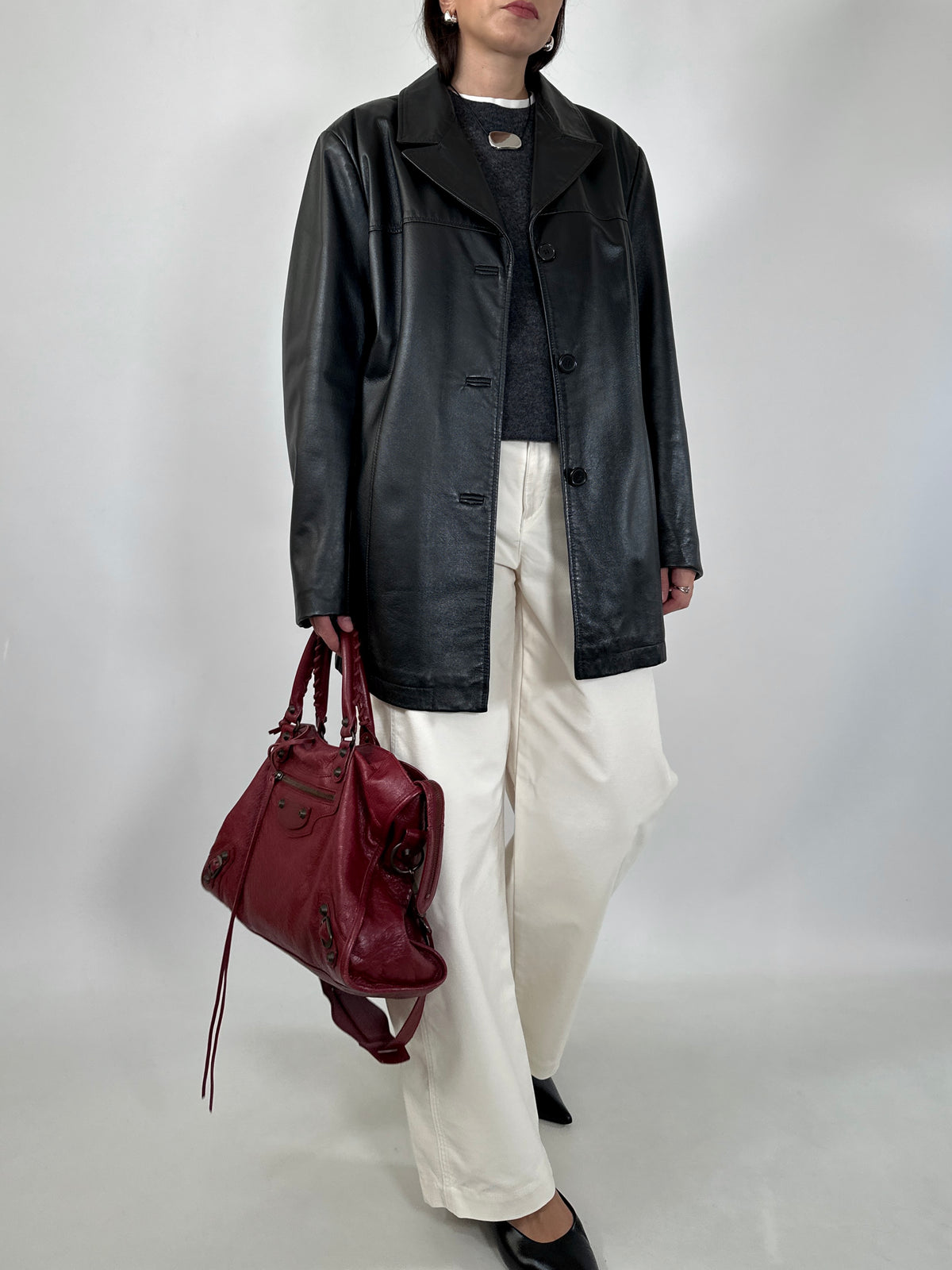 Black Leather Straight Jacket