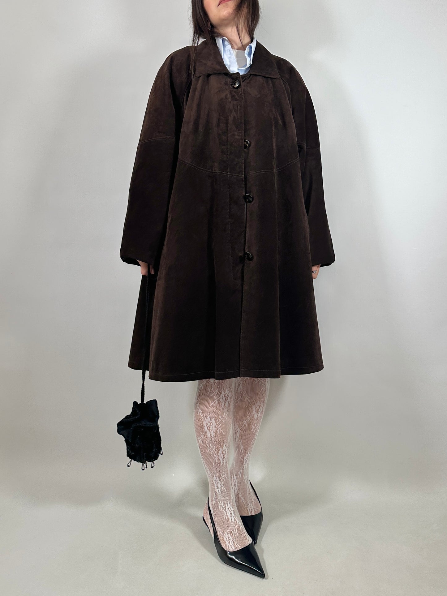 Chocolate Brown Suede Coat
