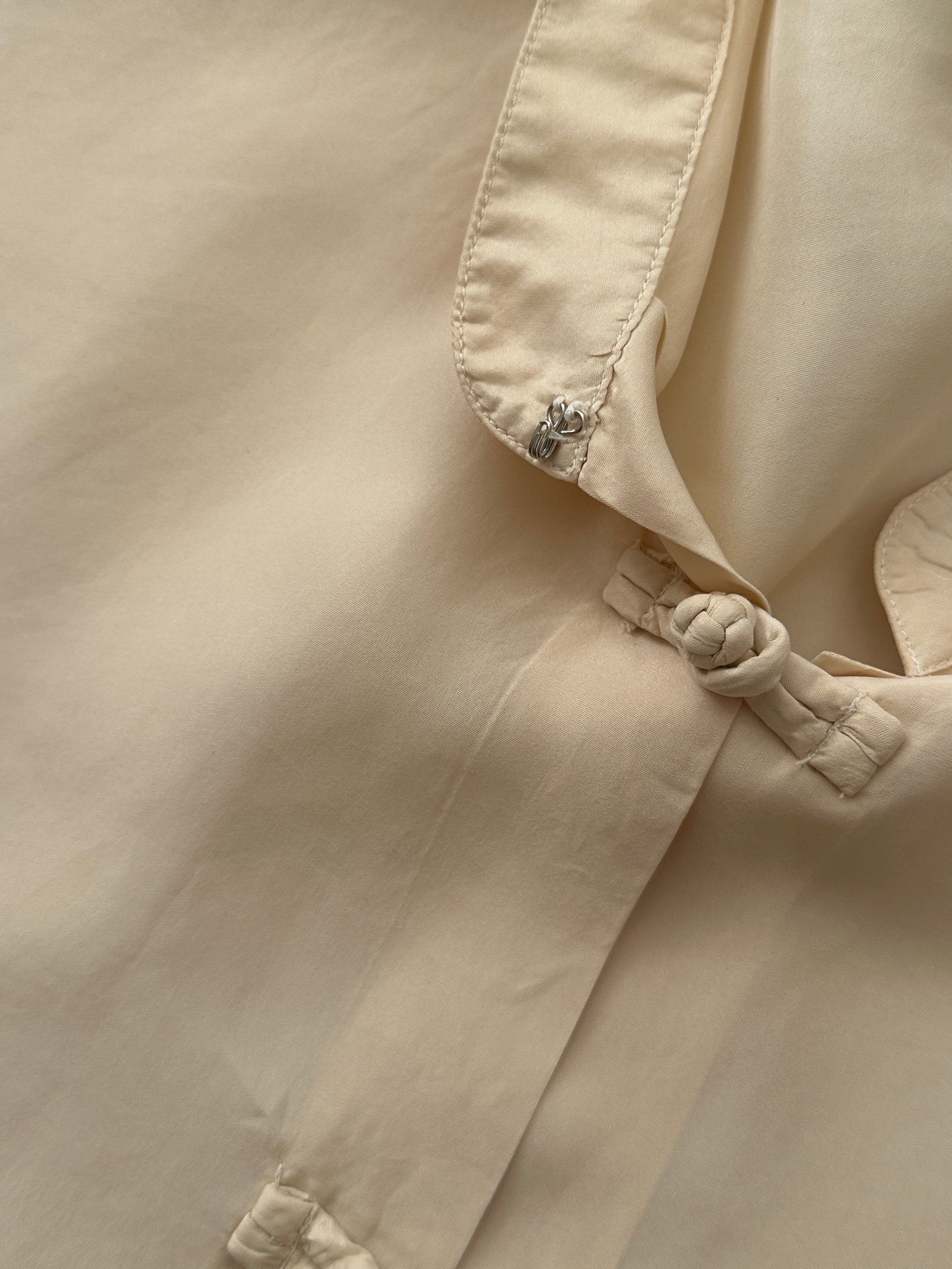 Pure silk mandarin collar shirt