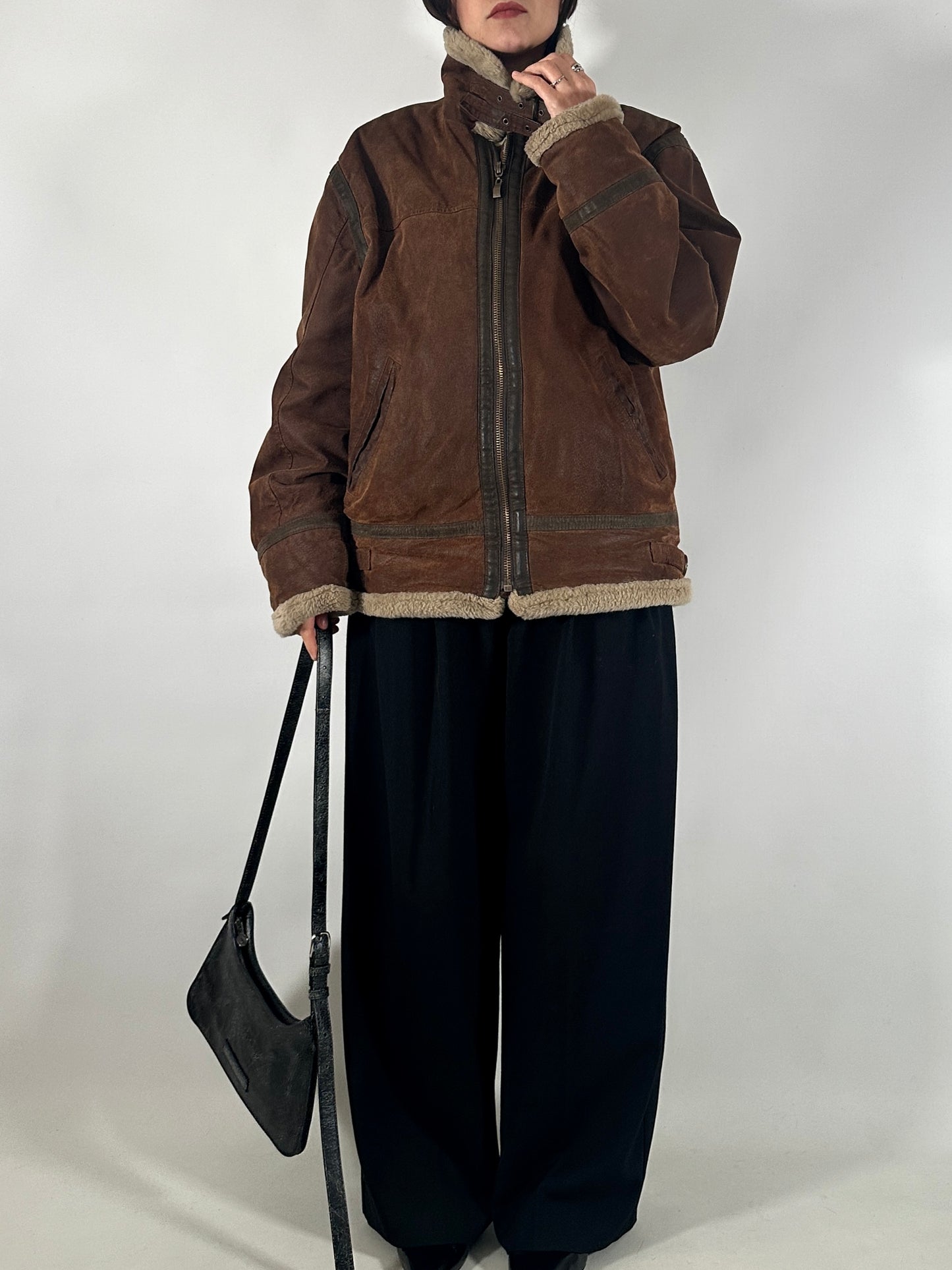 Aviator-Inspired Shearling Jacket
