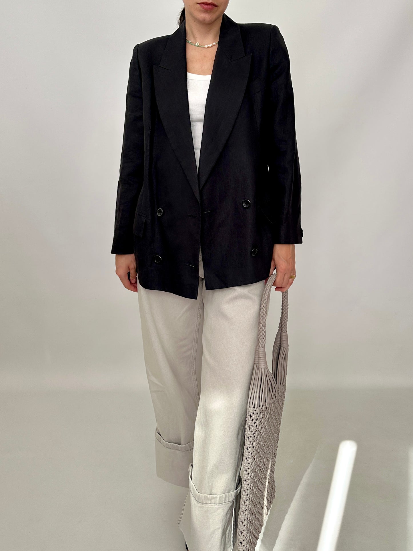 Timeless grey linen blazer
