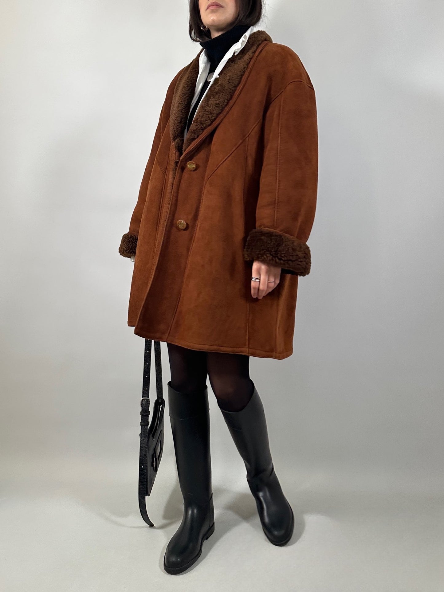 Vintage Shearling Suede Coat