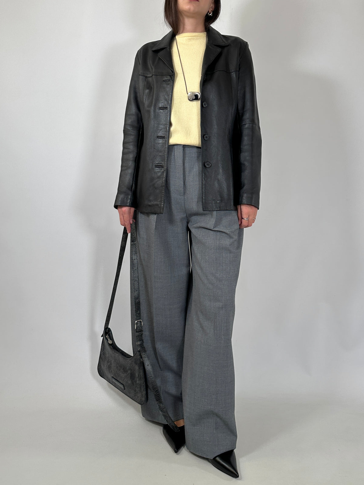 Black Lambskin Fitted Jacket