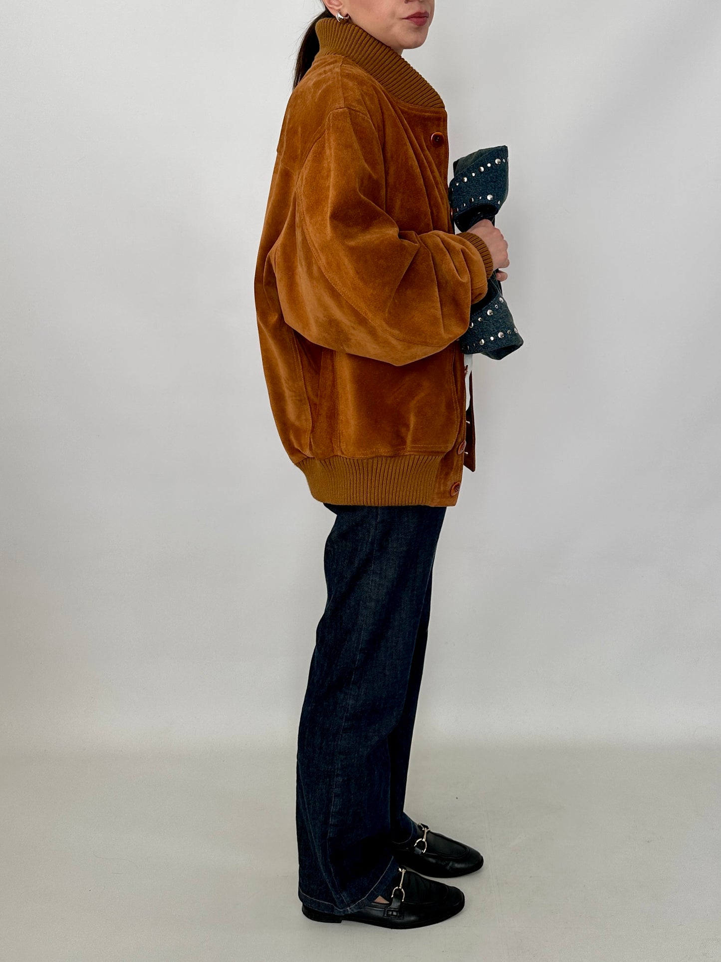 Vintage suede bomber jacket