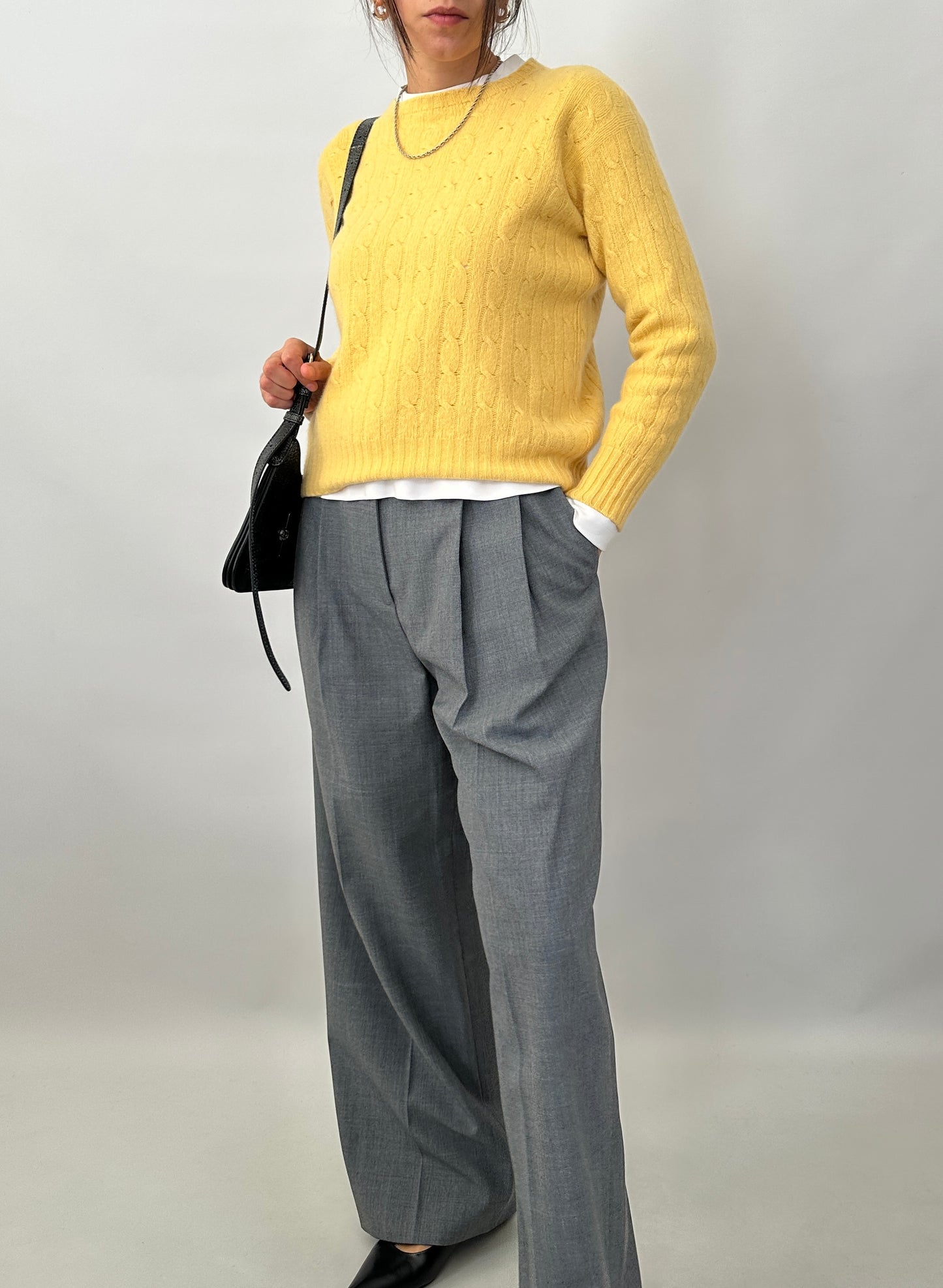 Handmade soft cable-knit sweater