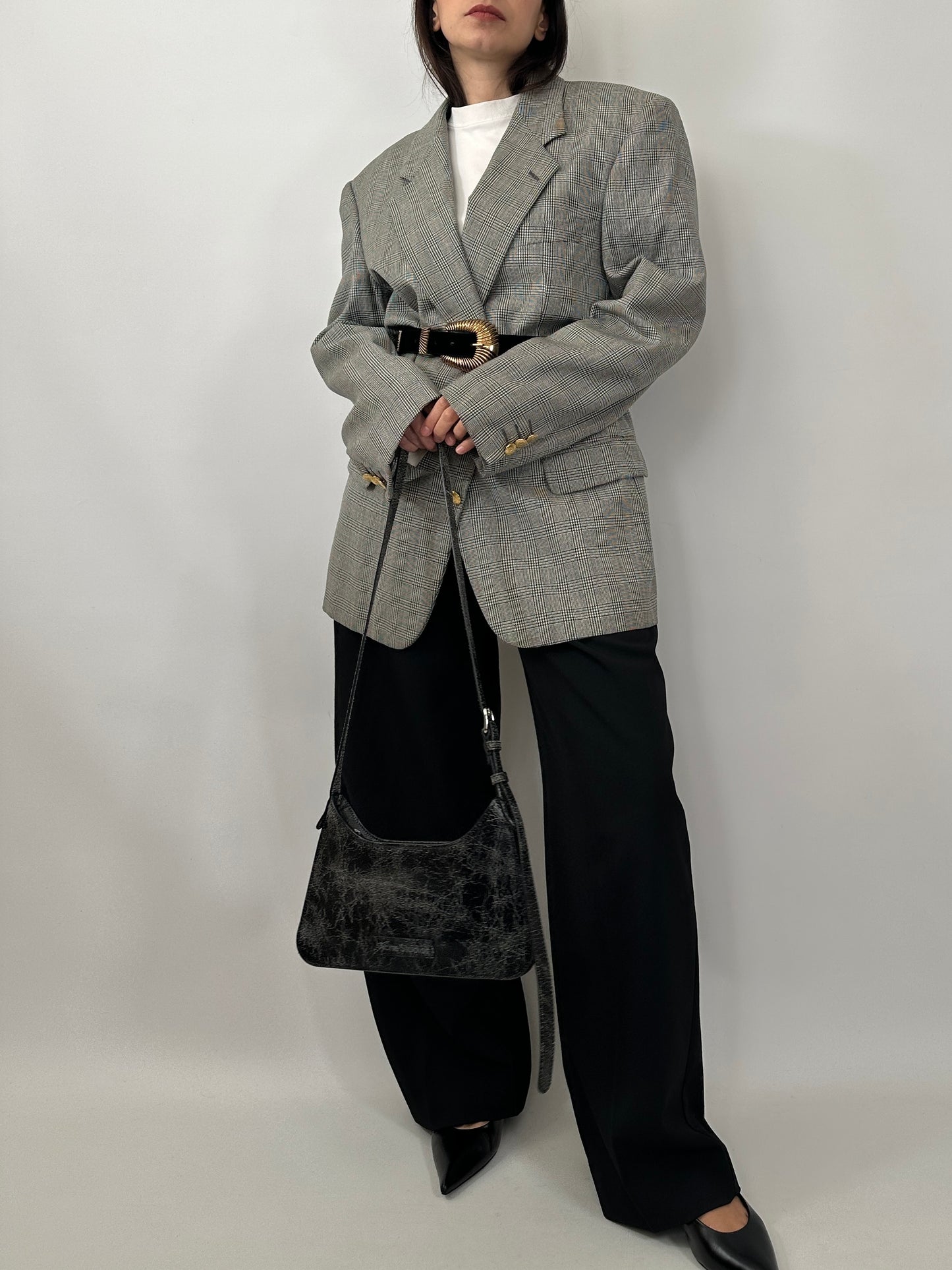 Vintage Valentino Check Wool Blazer