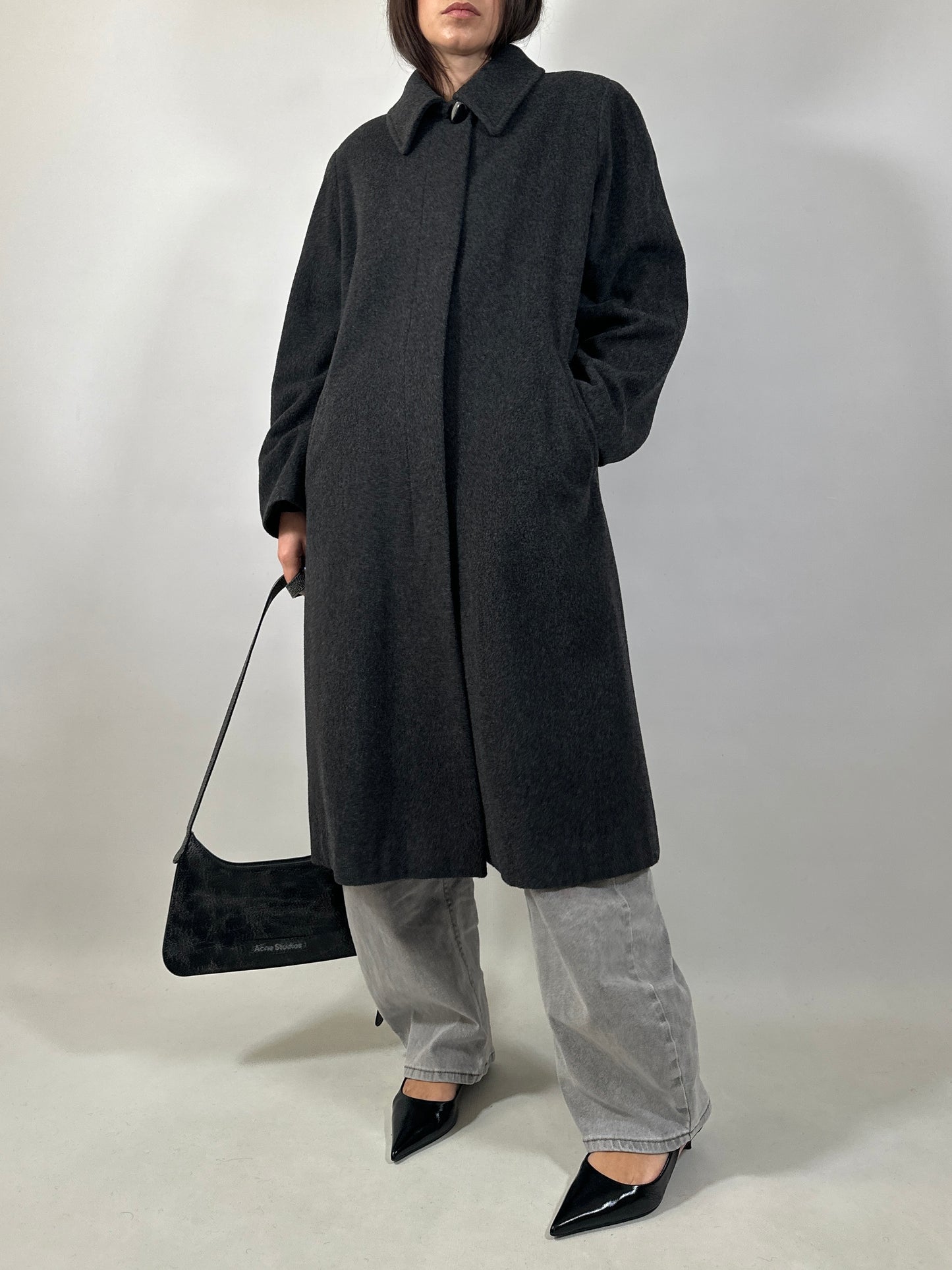 Classic Vintage Grey Wool Coat