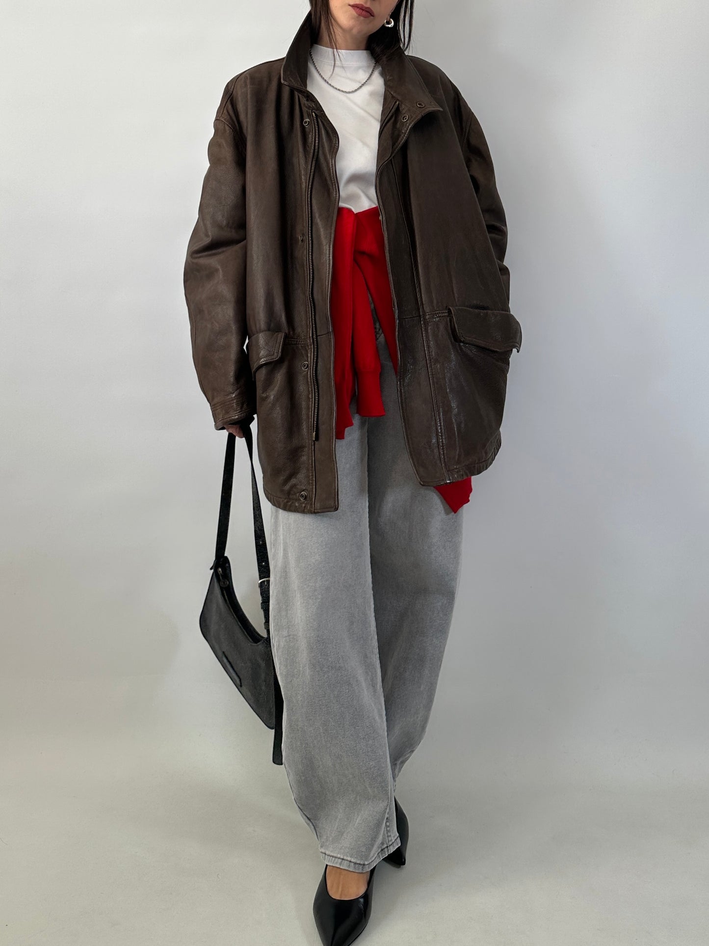 Valentino vintage real leather field jacket