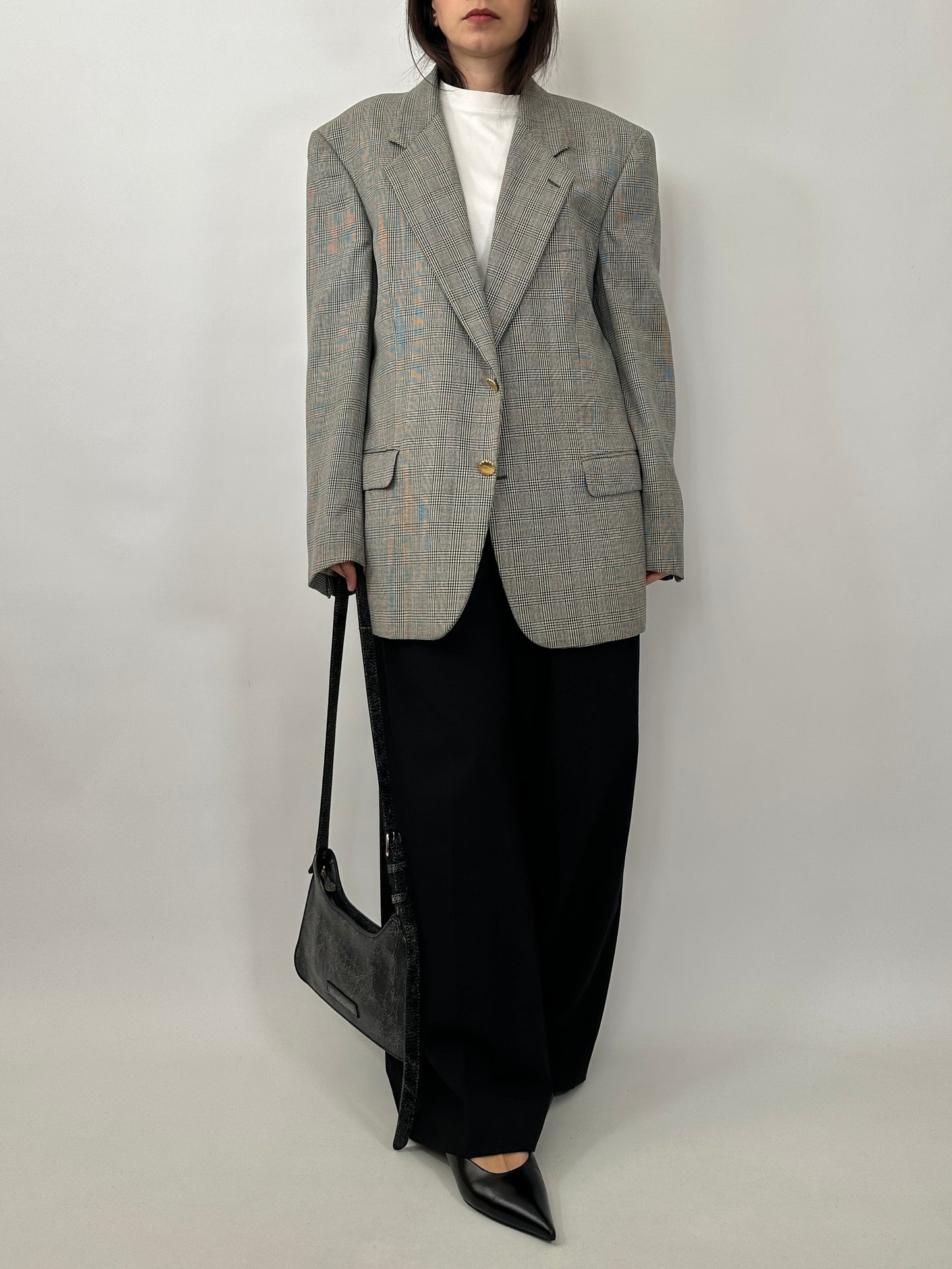 Vintage Valentino Check Wool Blazer